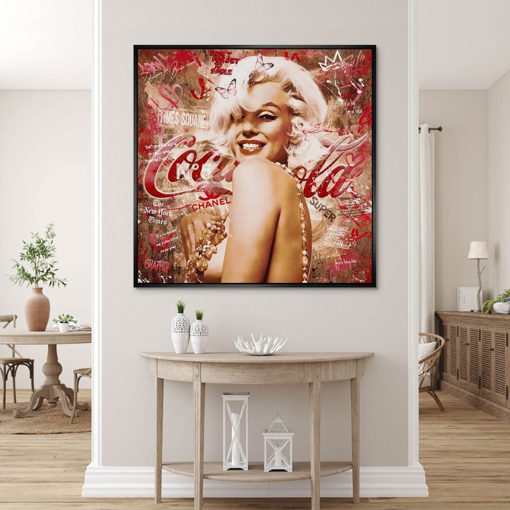 Marilyn Monroe Graffiti Retro Style AluDibond Bild INGALERIE