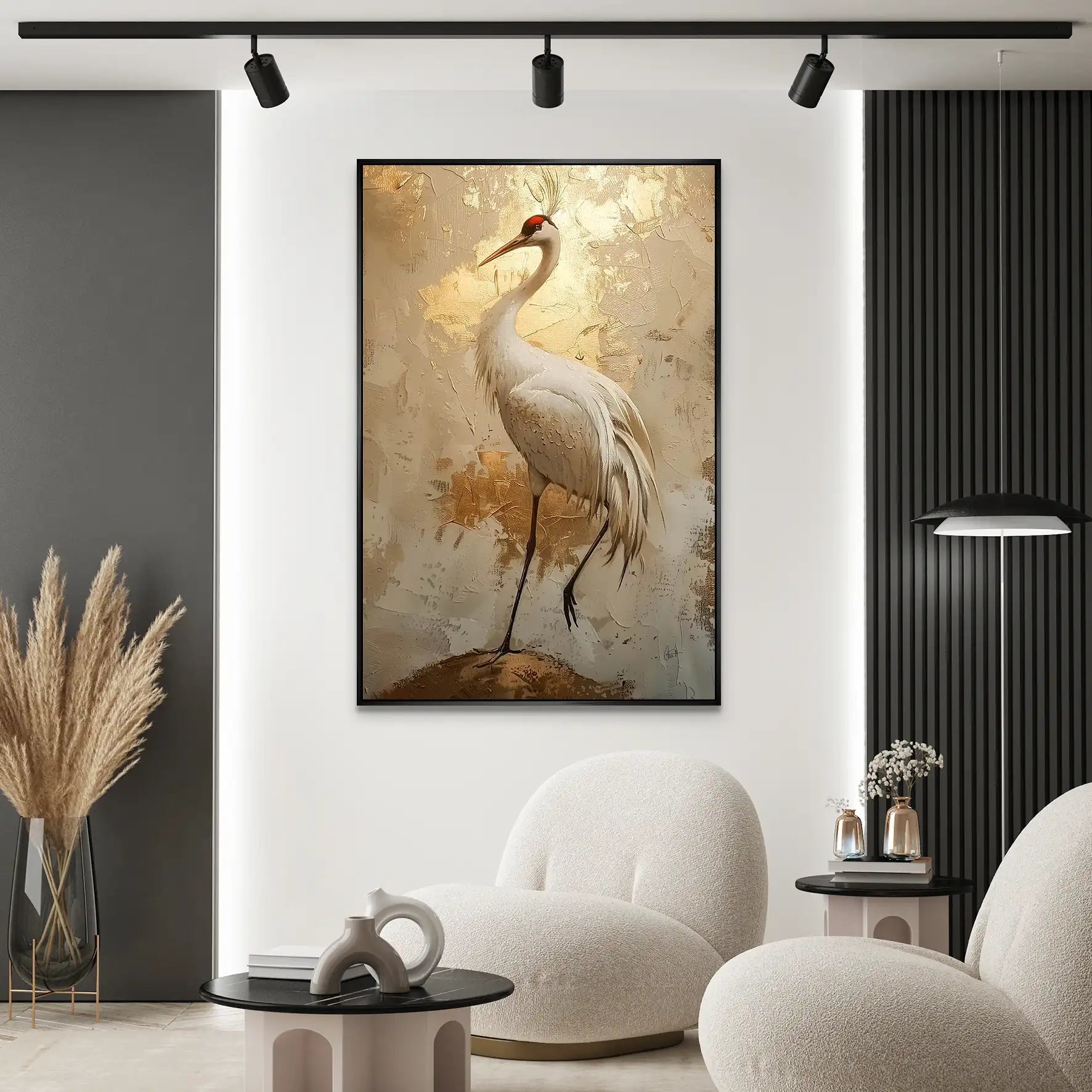 Kranich Modern Art AluDibond Bild INGALERIE