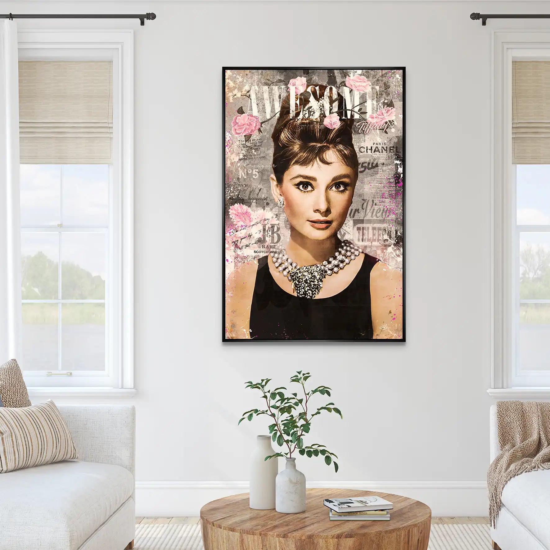 Audrey Hepburn Awesome Retro Pop Art AluDibond Bild INGALERIE