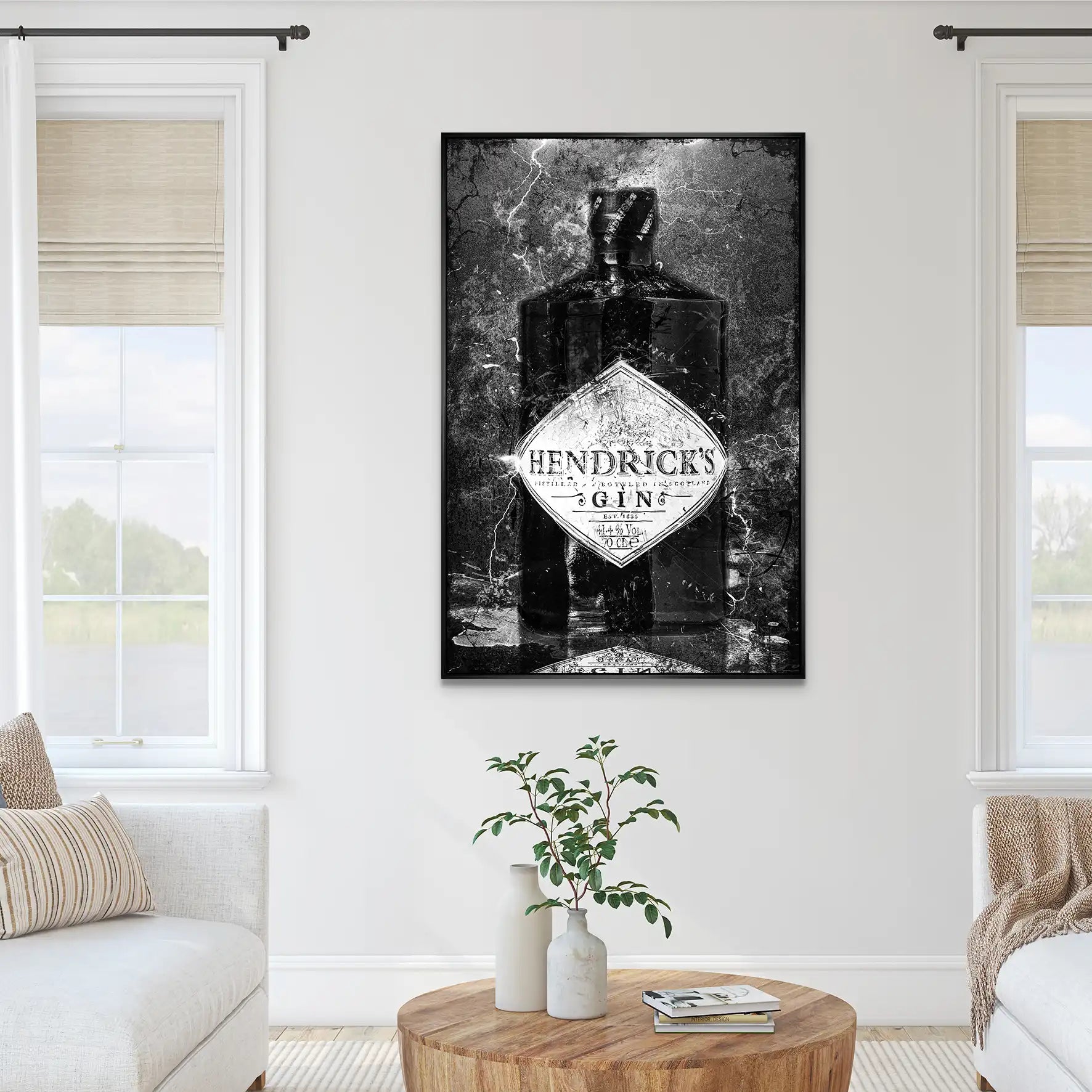 Gin Abstrakt Black Style AluDibond Bild INGALERIE