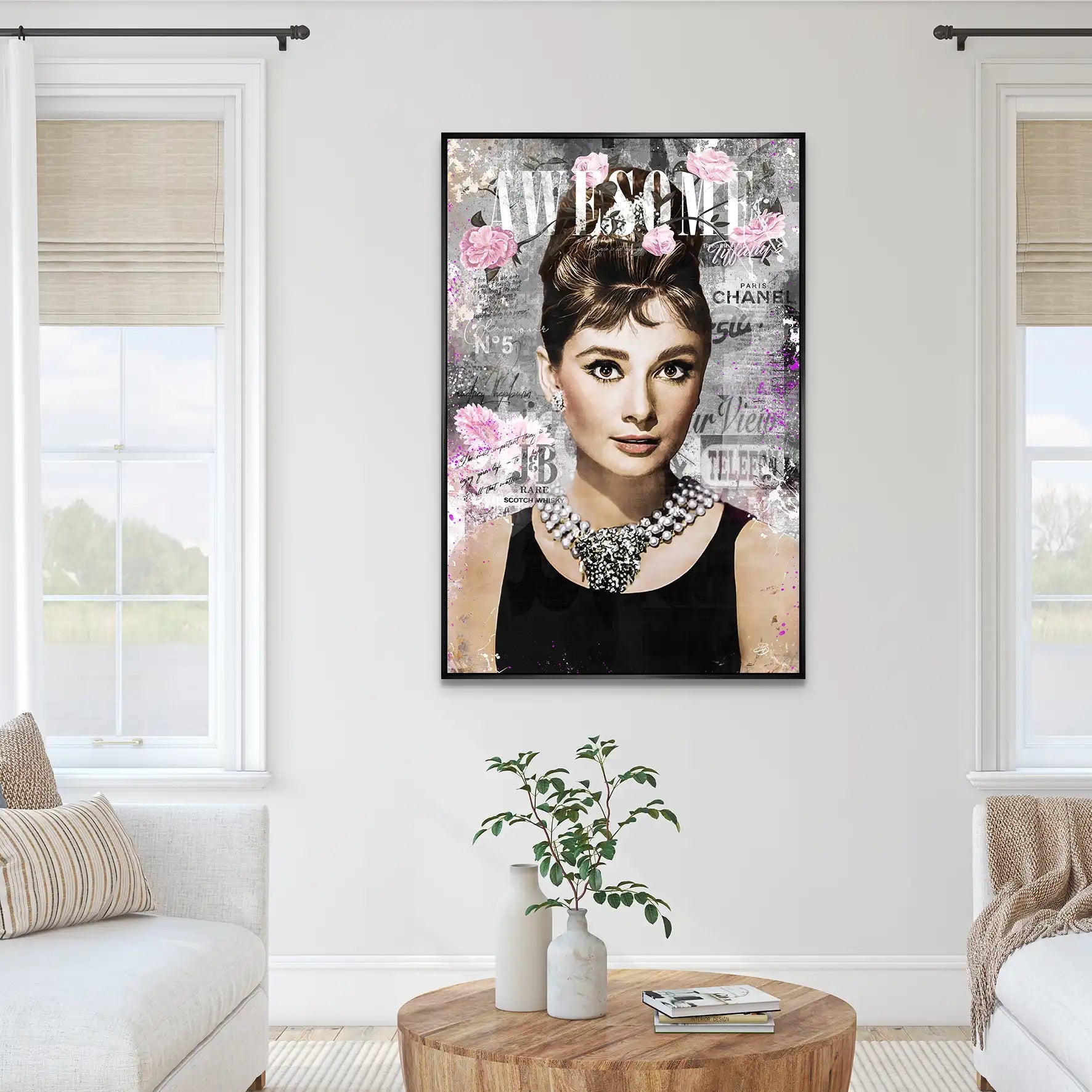 Audrey Hepburn Awesome Pop Art AluDibond Bild INGALERIE