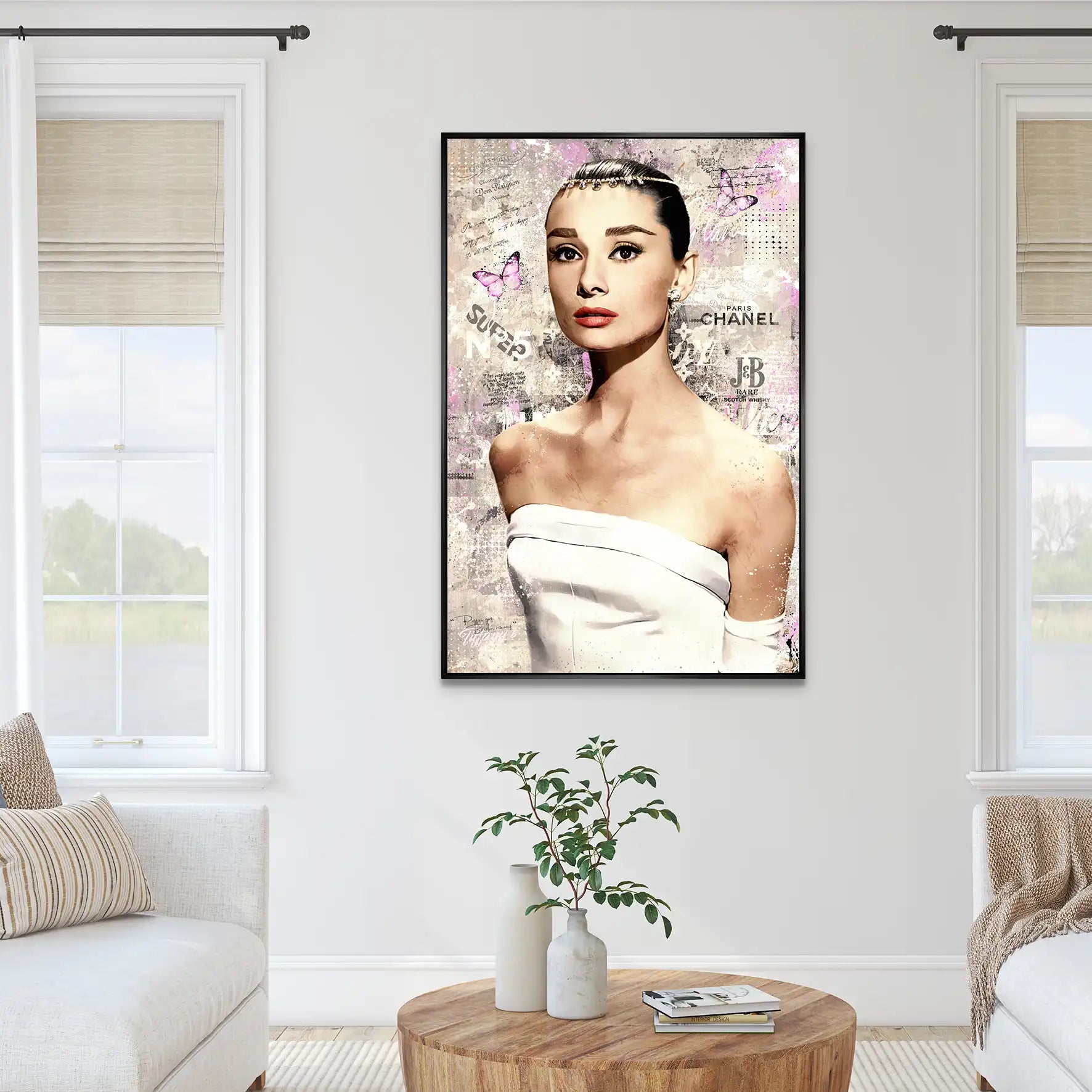 Audrey Hepburn Modern Style Pop Art AluDibond Bild INGALERIE