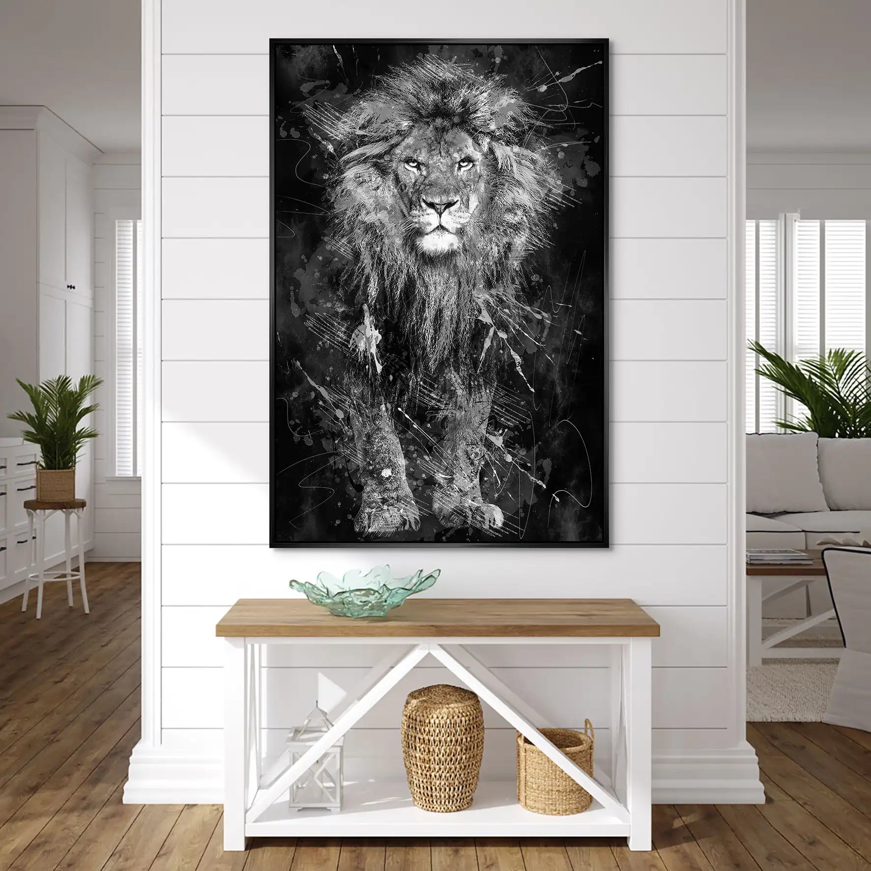 Lion Dark Splash AluDibond Bild INGALERIE