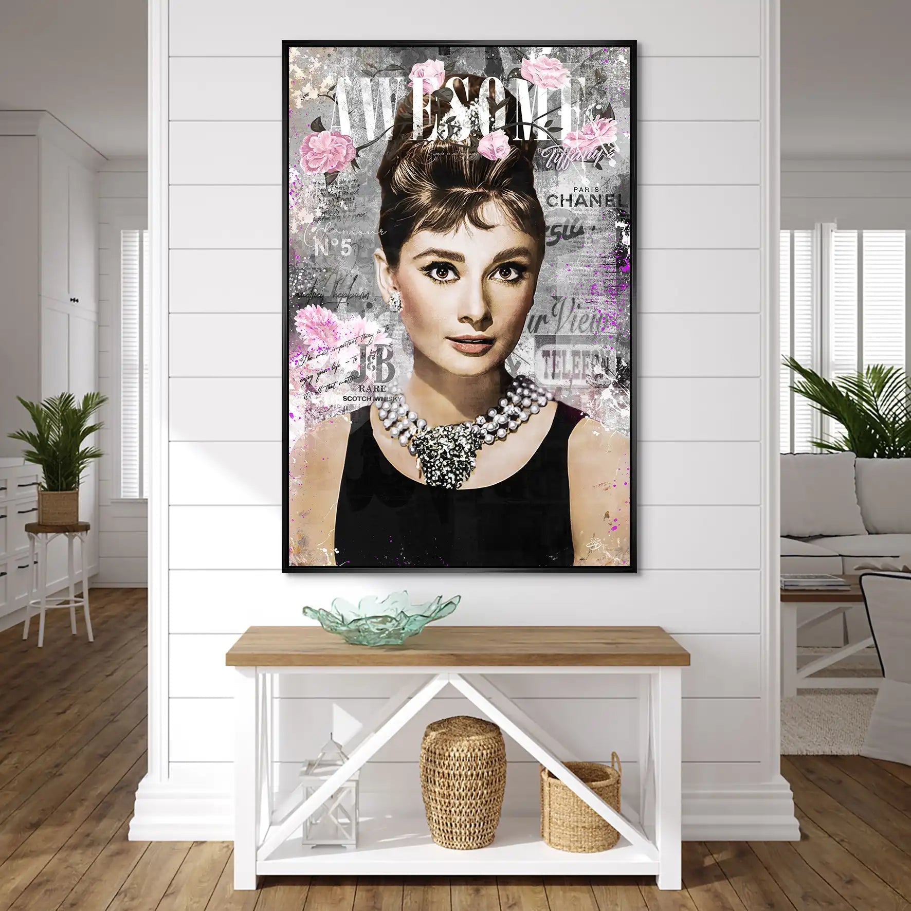 Audrey Hepburn Awesome Pop Art AluDibond Bild INGALERIE