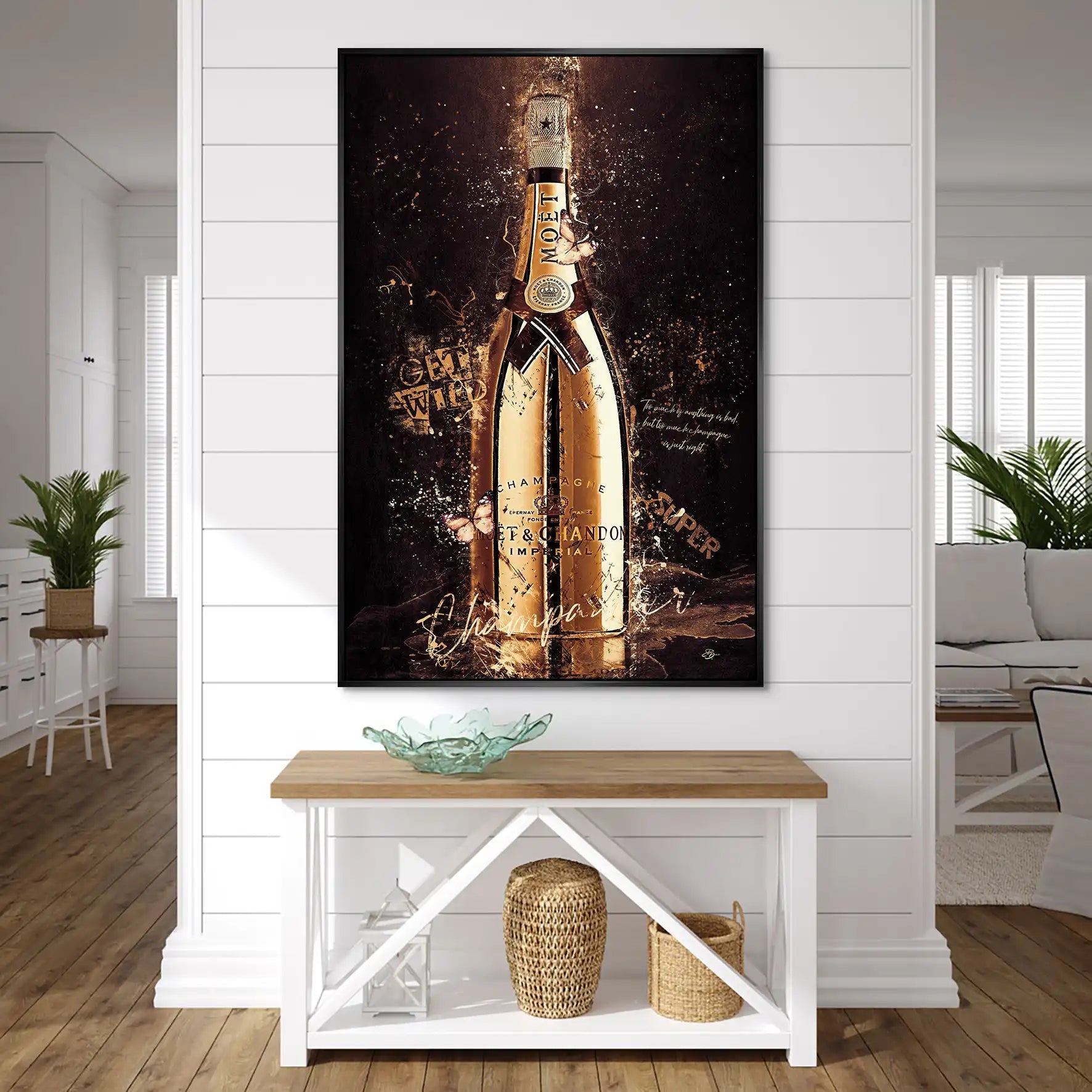 Champagner Retro Style AluDibond Bild INGALERIE