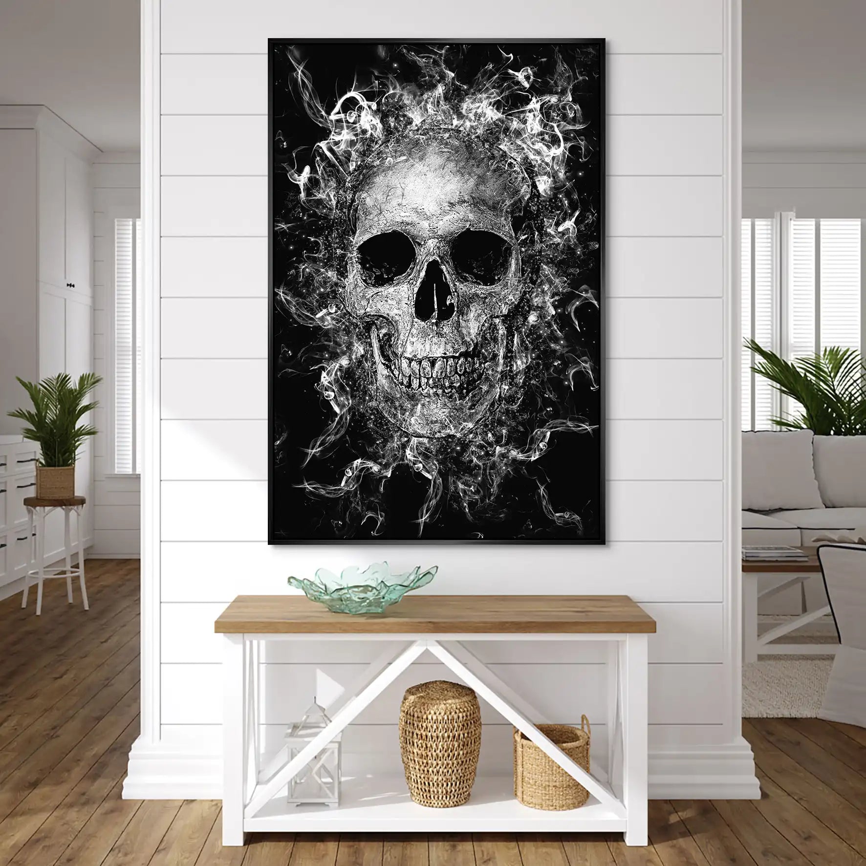 Totenkopf Abstrakt Black AluDibond Bild INGALERIE