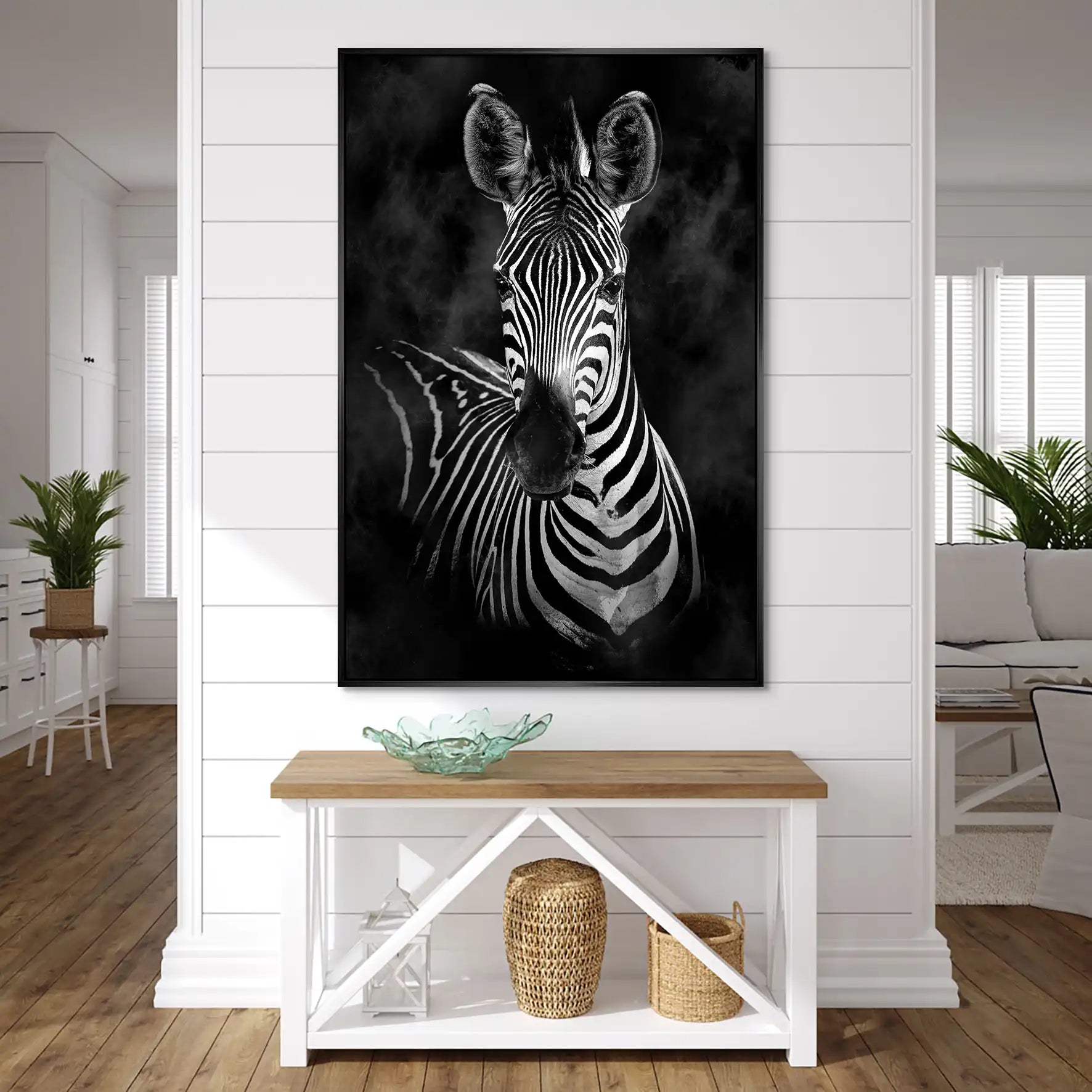 Zebra Black Style AluDibond Bild INGALERIE