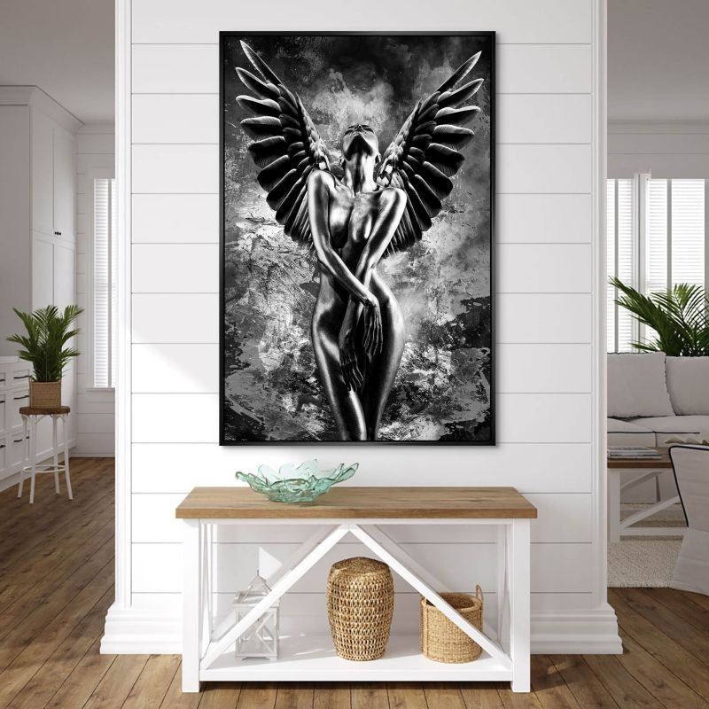 Black Angel Abstrakt AluDibond Bild INGALERIE