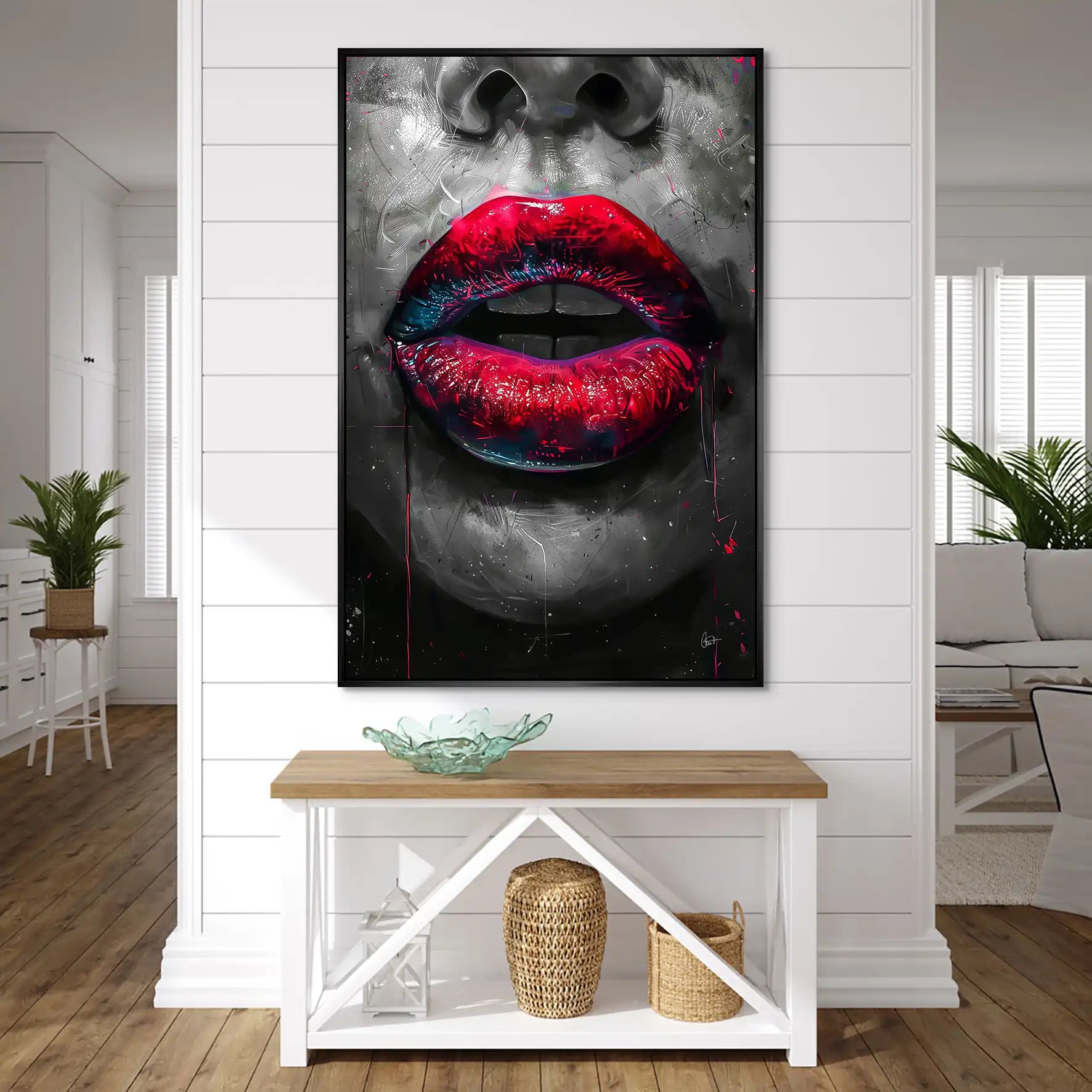 Abstrakt Red Lips AluDibond Bild INGALERIE