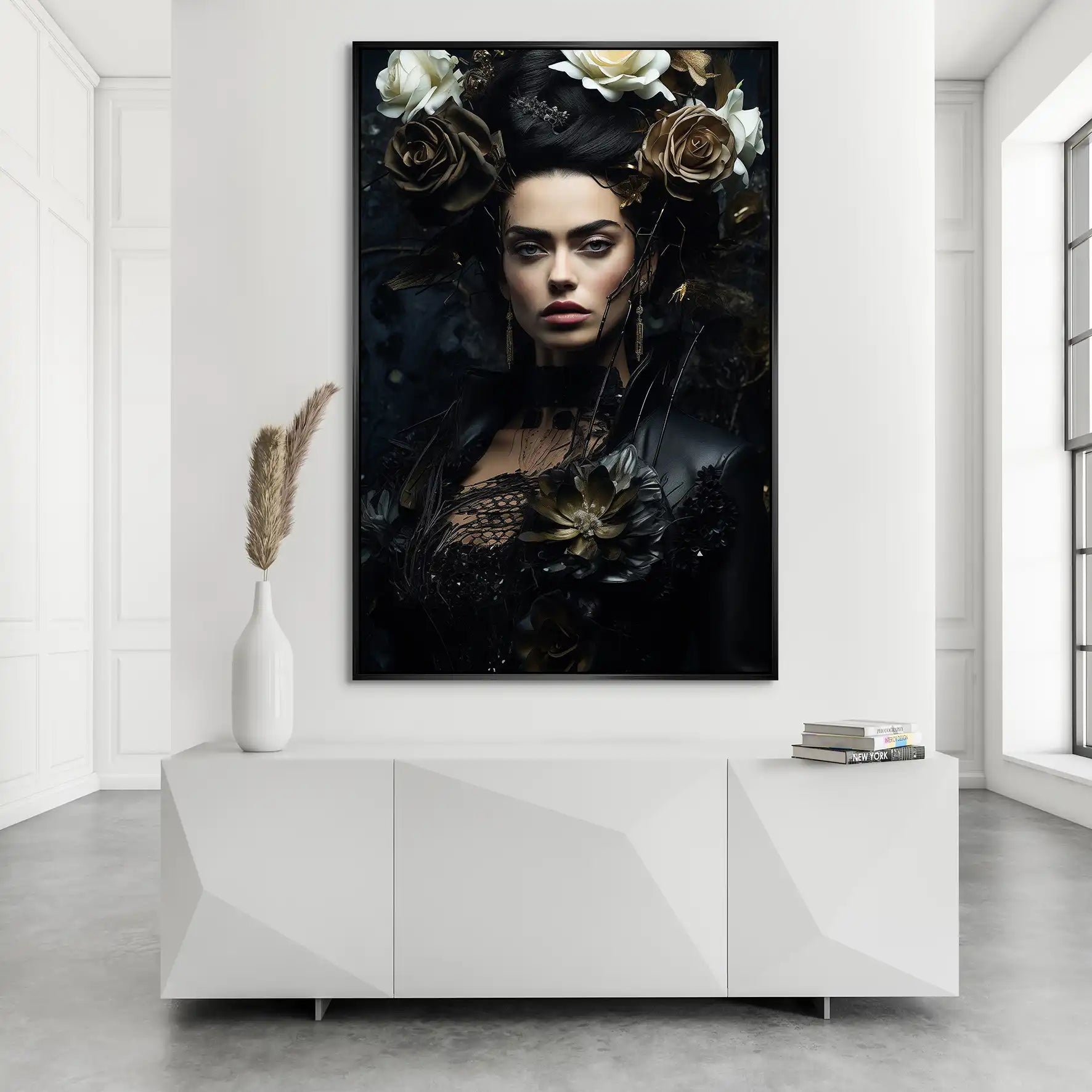 Frida Kahlo Dark Style AluDibond Bild INGALERIE