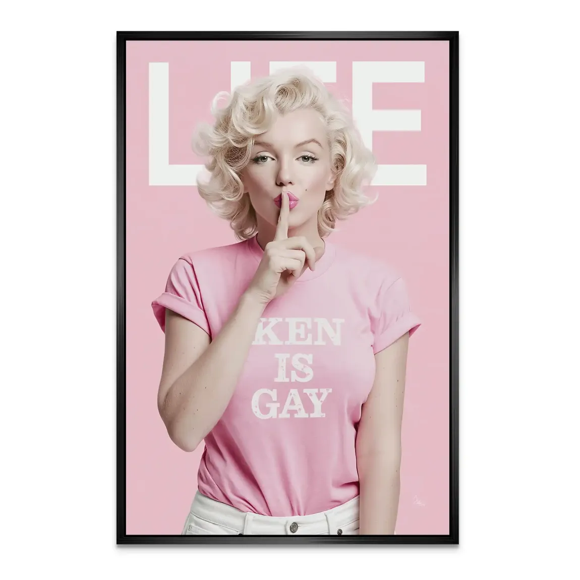 Marilyn Monroe Ken is Gay Alu Dibond Wandbild