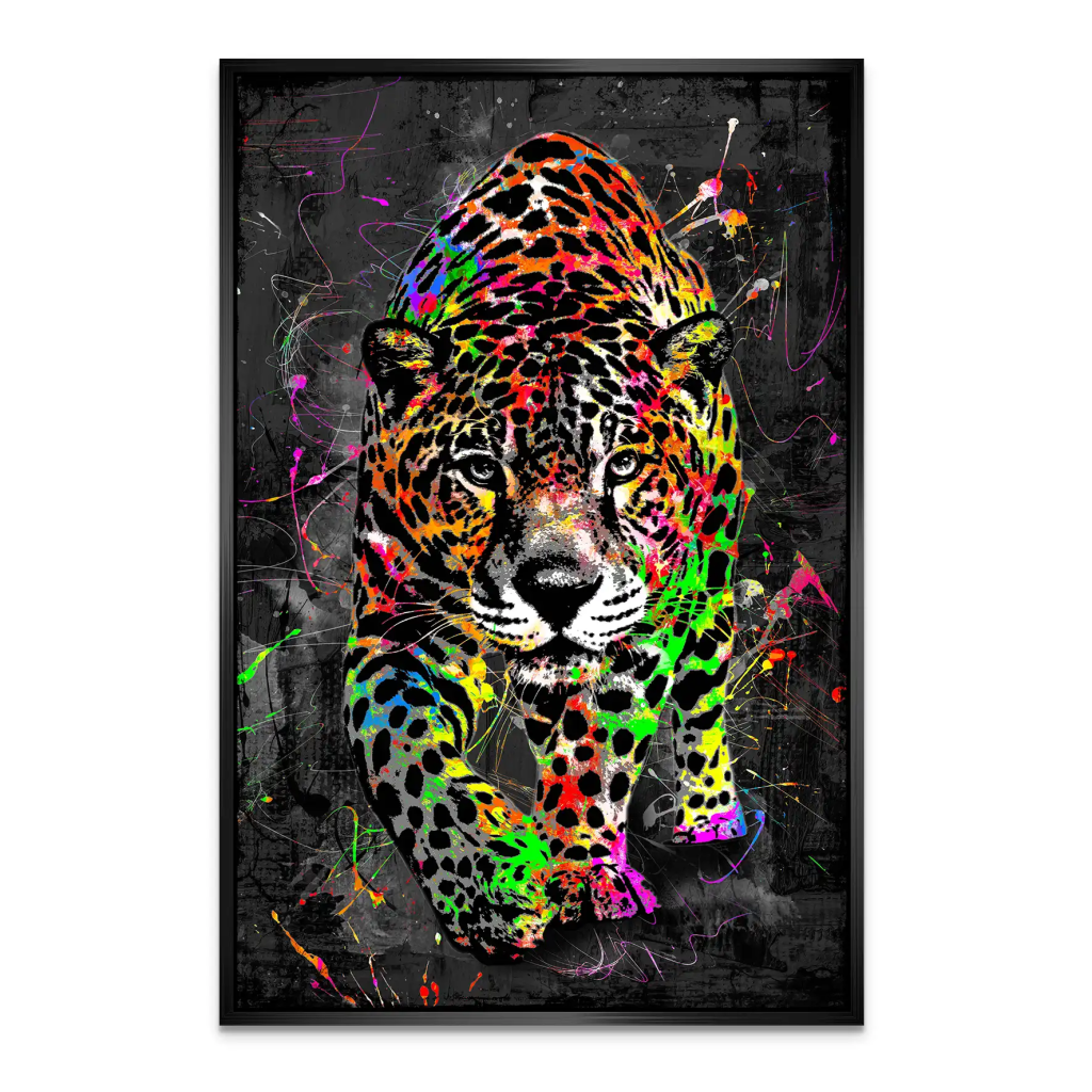 Leopard Abstrakt Color Style AluDibond Bild INGALERIE