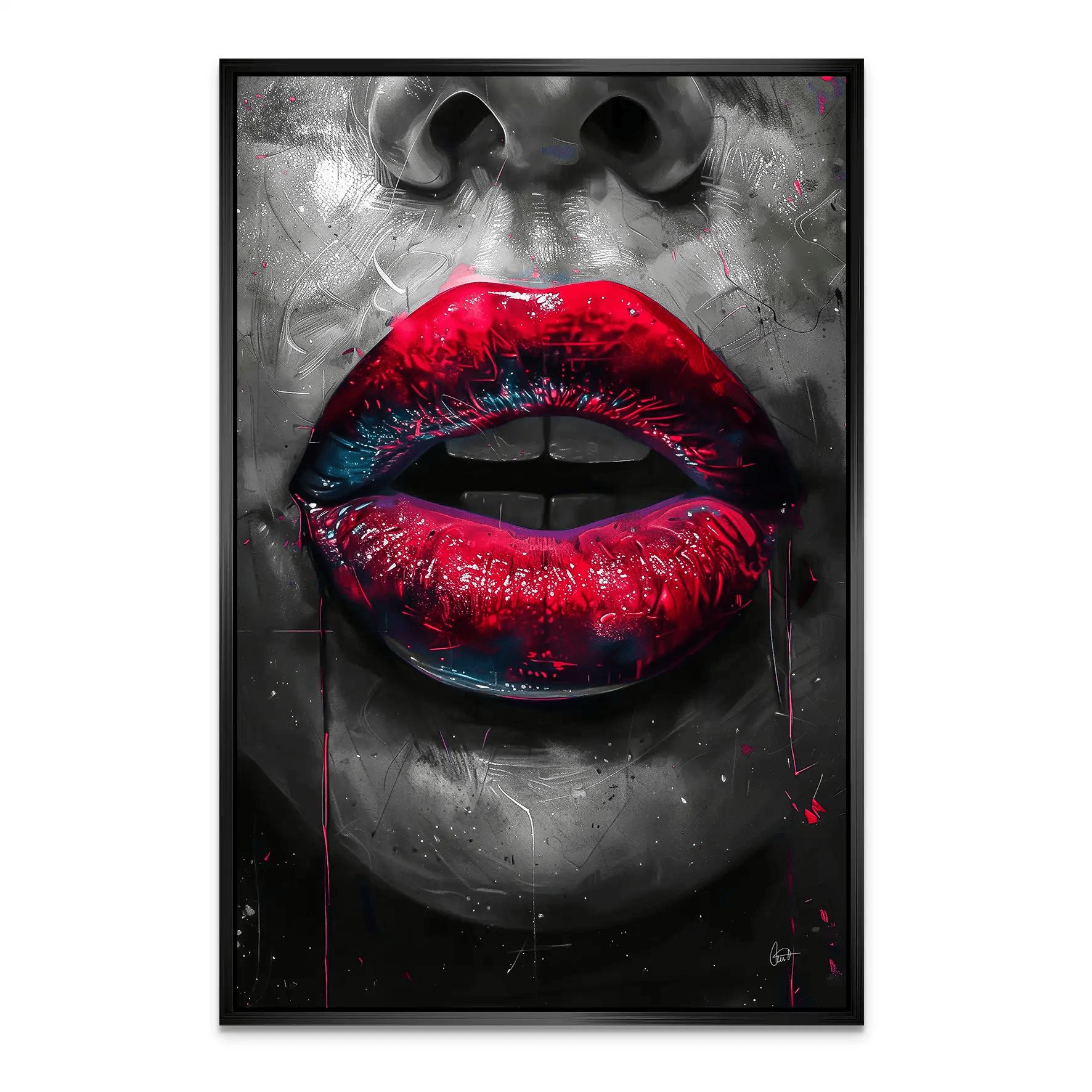 Abstrakt Red Lips AluDibond Bild INGALERIE