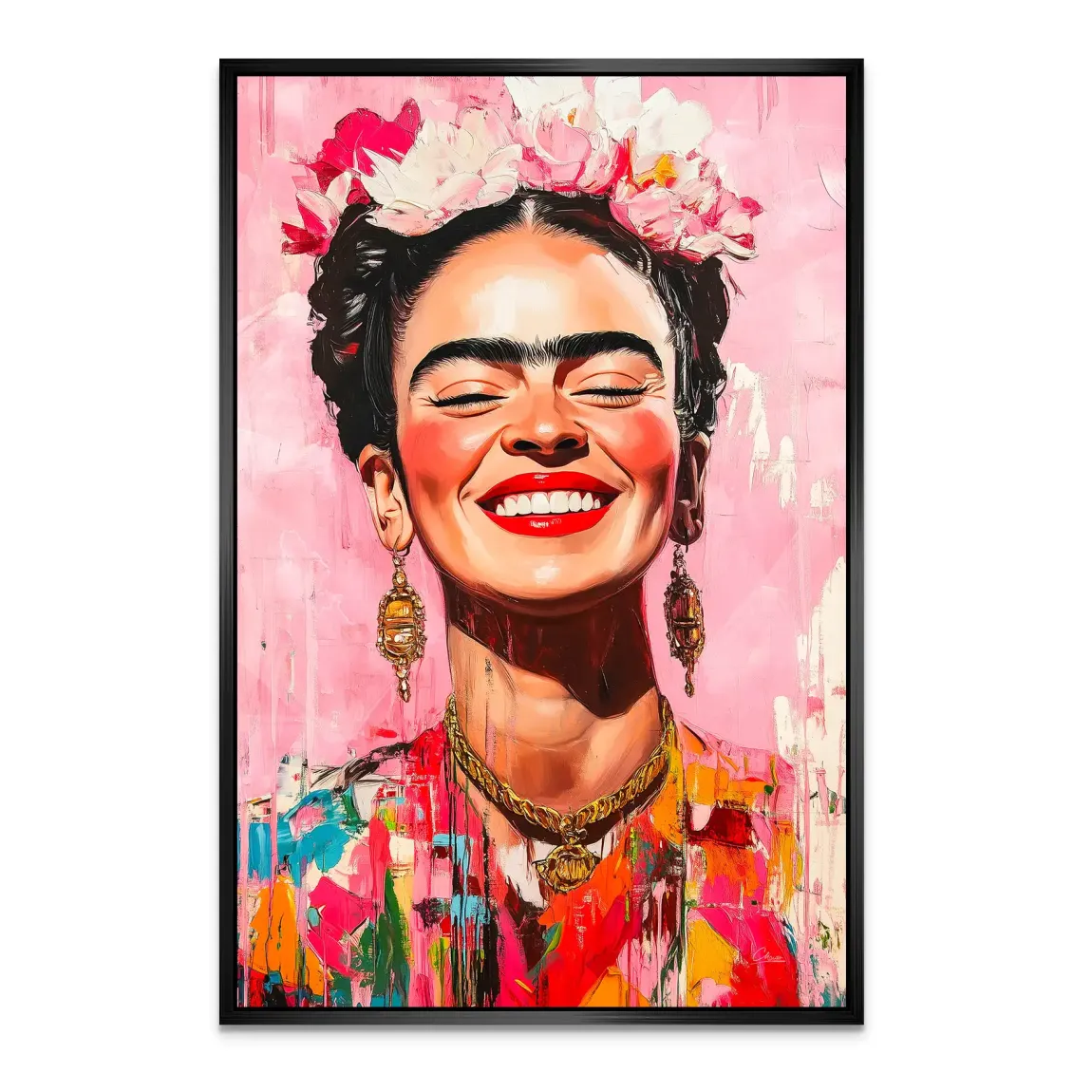Frida Kahlo Happy Smile Alu Dibond Bild