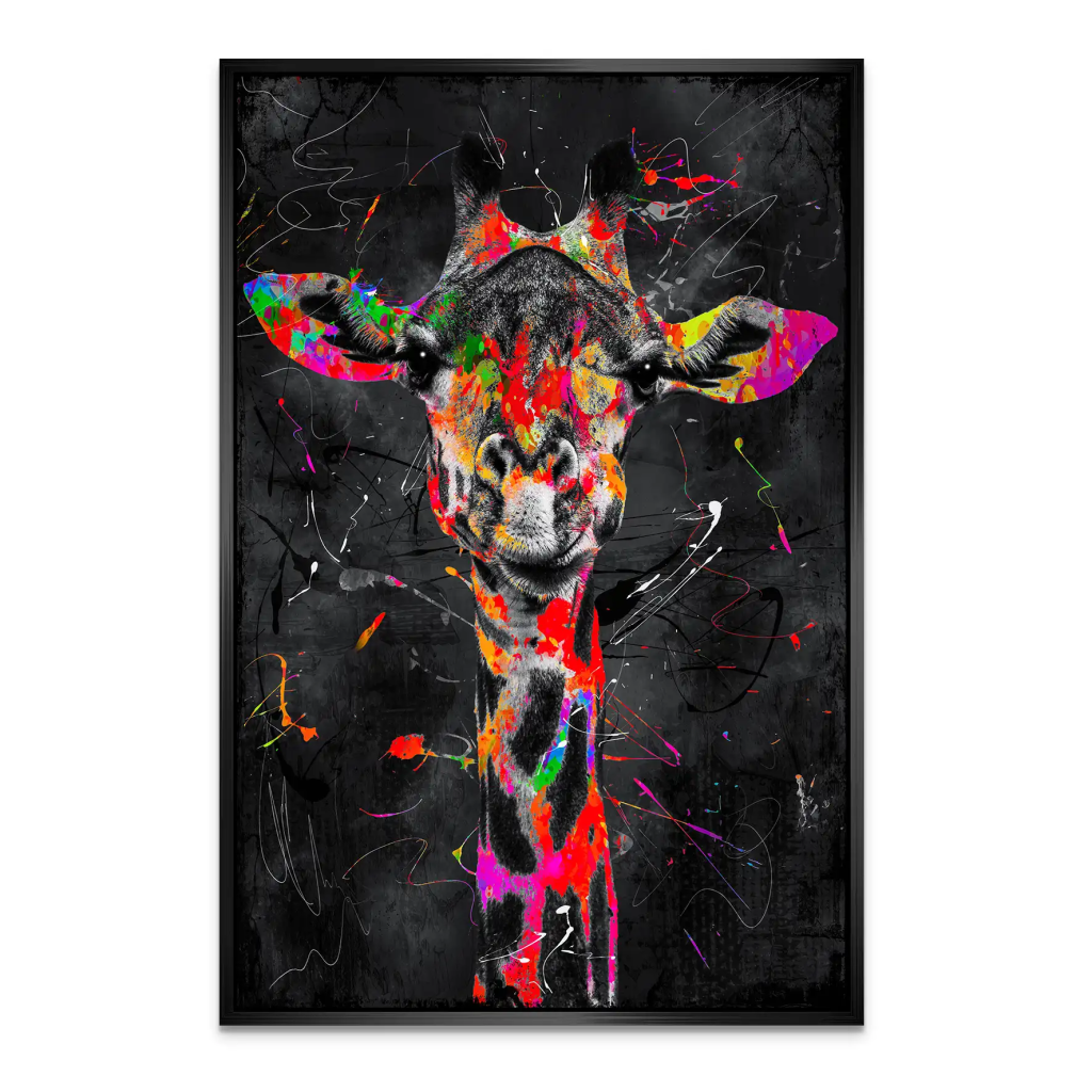 Giraffe Abstrakt Black Style AluDibond Bild INGALERIE