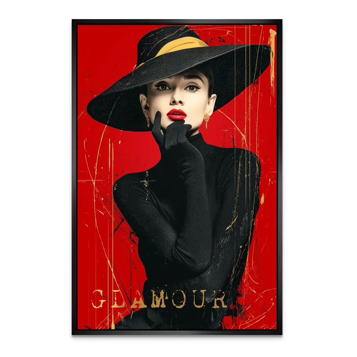 Audrey Hepburn Red Glamour Alu Dibond Bild