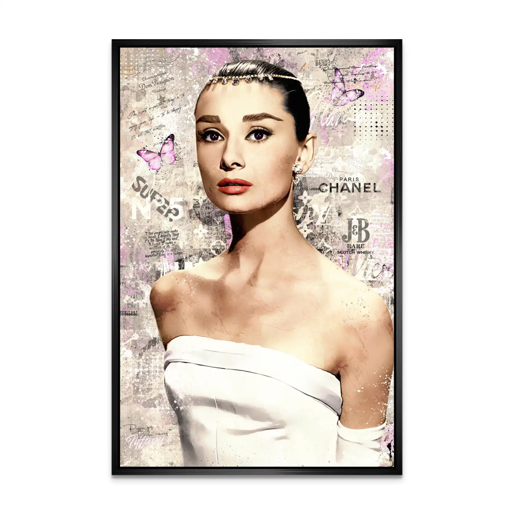 Audrey Hepburn Modern Style Pop Art AluDibond Bild INGALERIE