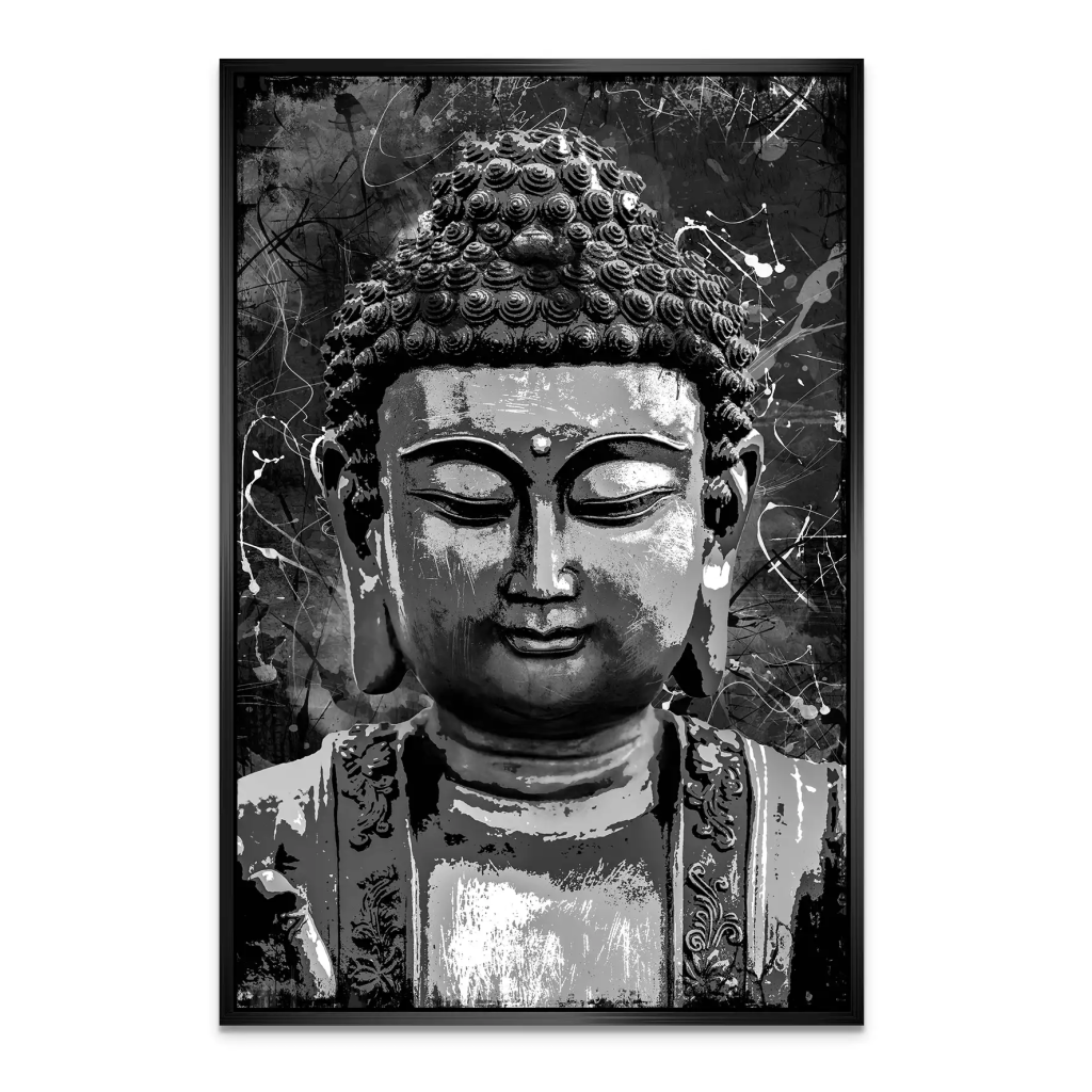 Buddha Black Abstrakt AluDibond Bild INGALERIE