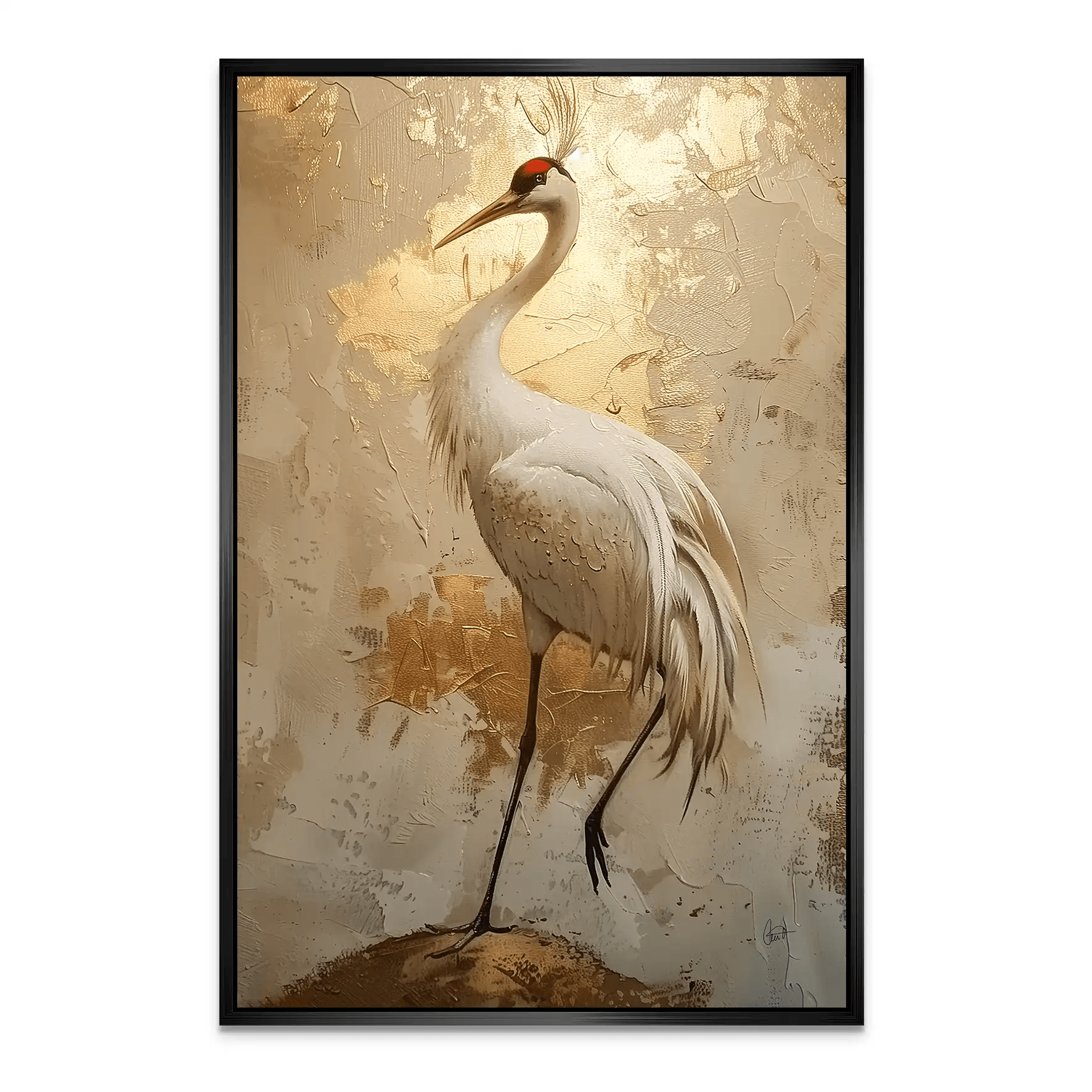 Kranich Modern Art AluDibond Bild INGALERIE
