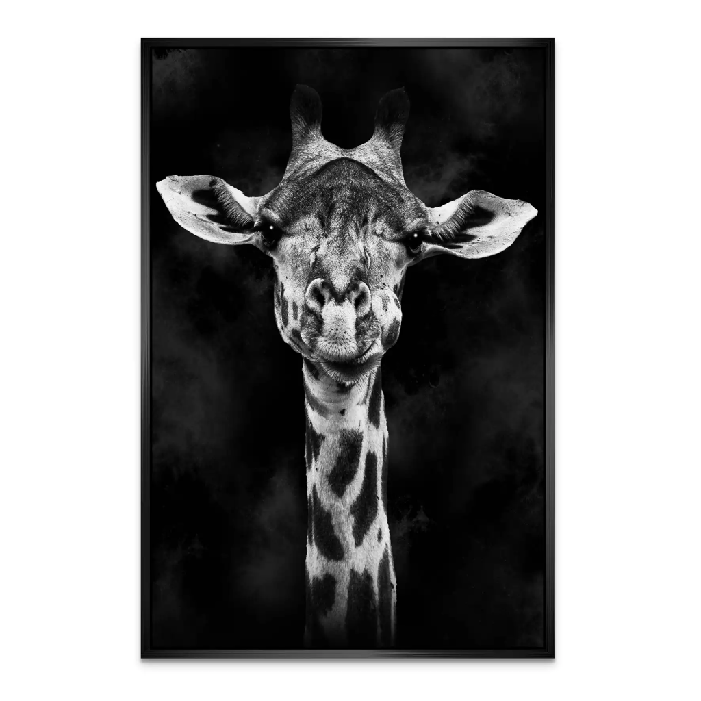 Giraffe Abstrakt Black Style AluDibond Bild INGALERIE