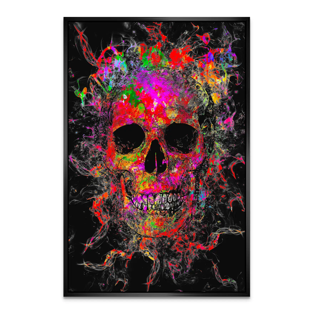 Totenkopf Abstrakt Color AluDibond Bild INGALERIE