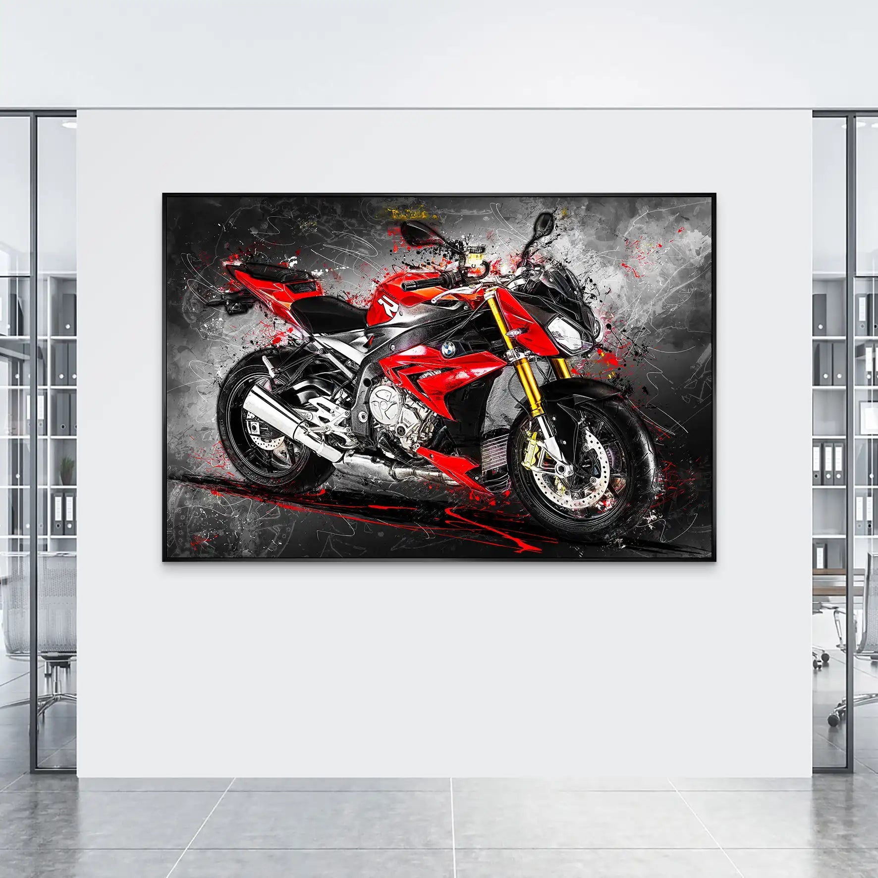 BMW S1000R Abstrakt AluDibond Bild INGALERIE