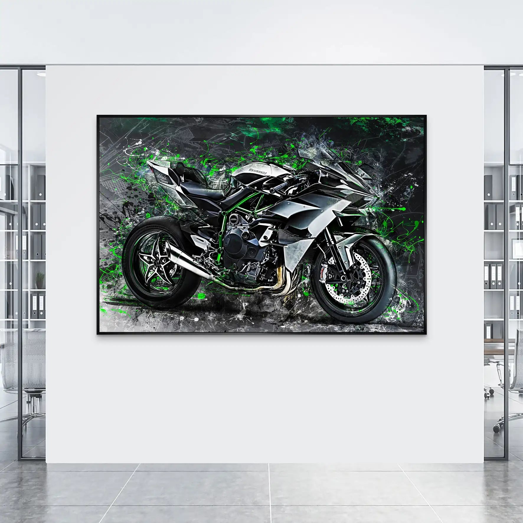 Kawasaki H2 Abstrakt AluDibond Bild INGALERIE