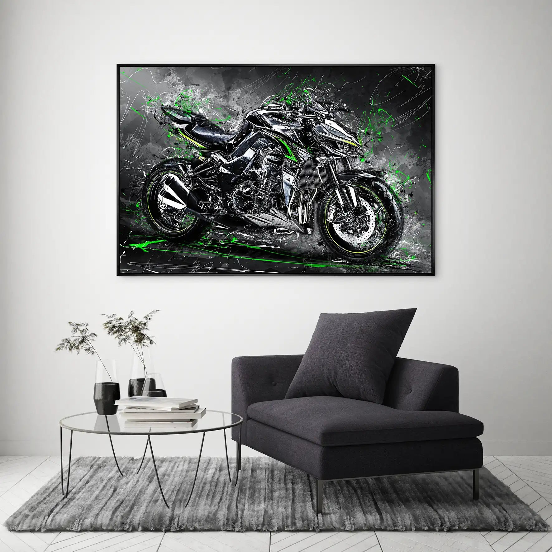 Kawasaki Z1000 Abstrakt AluDibond Bild INGALERIE