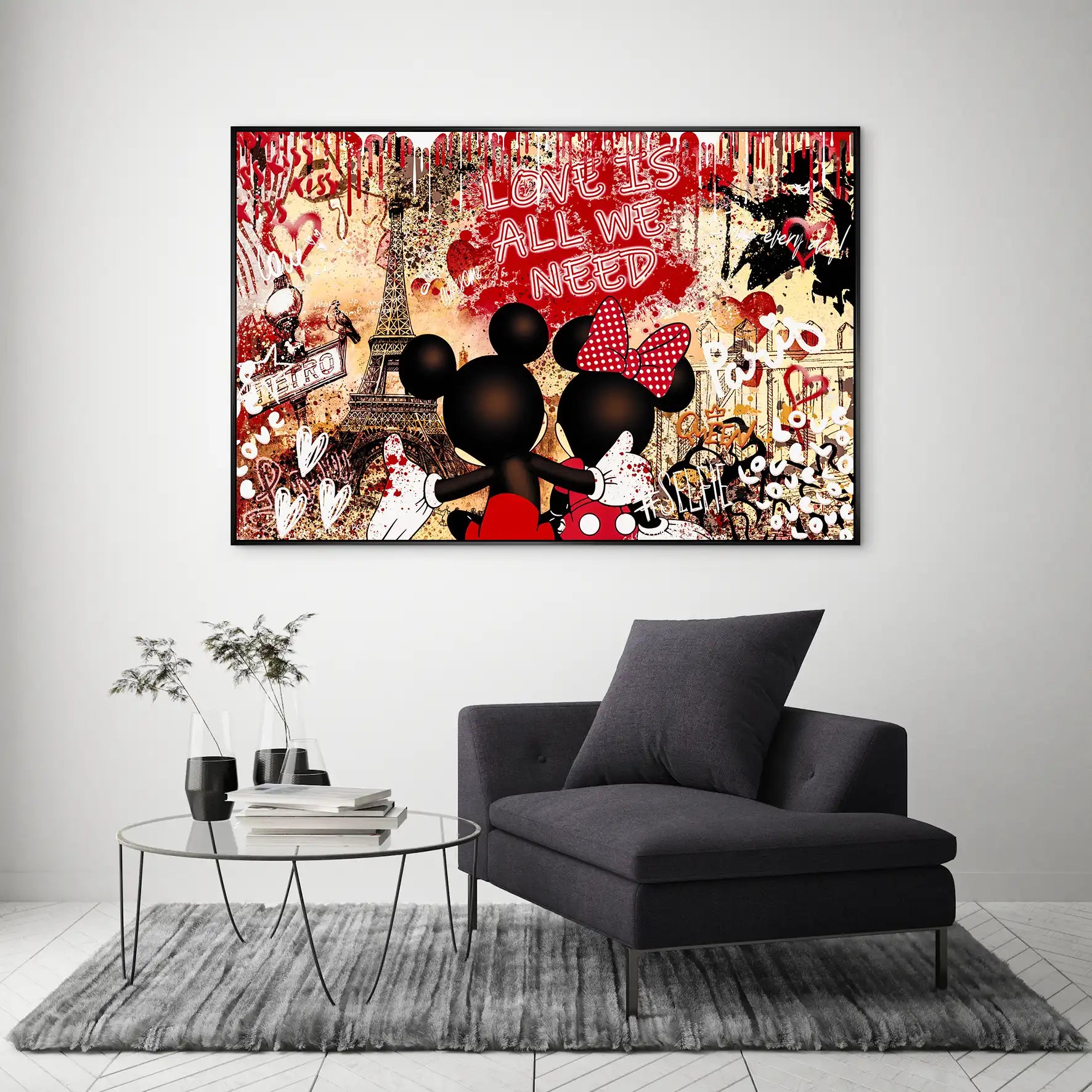 Micky & Minnie Love Retro AluDibond Bild INGALERIE