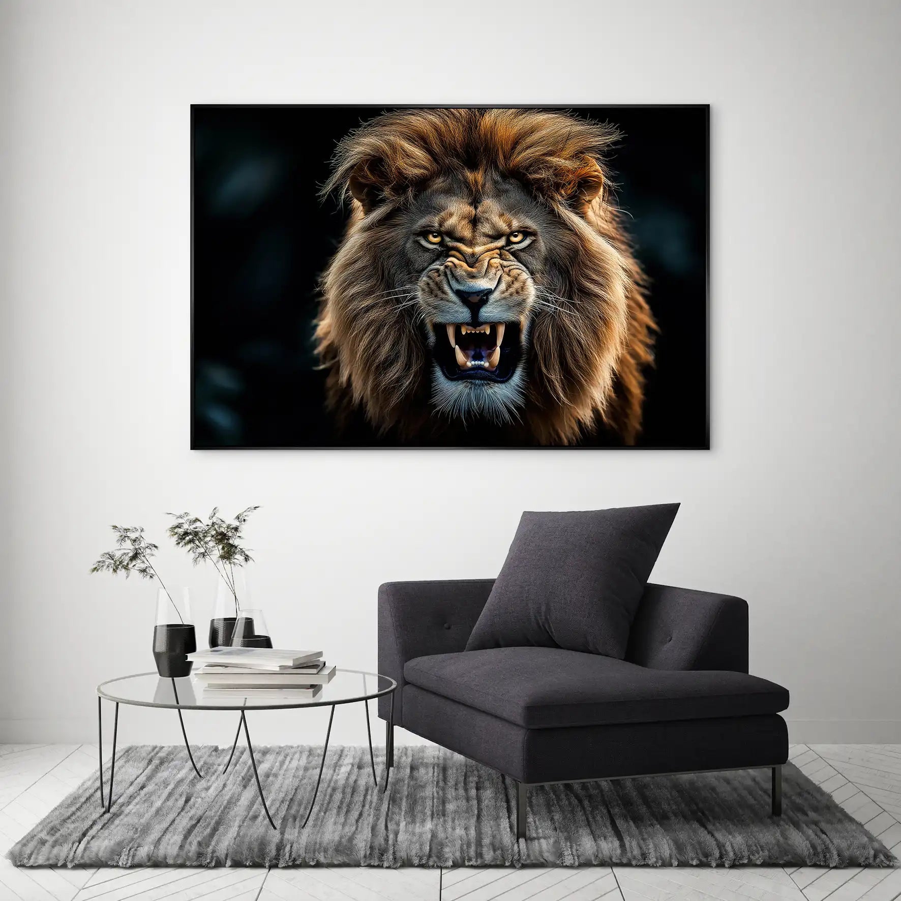 Angry Lion AluDibond Bild INGALERIE