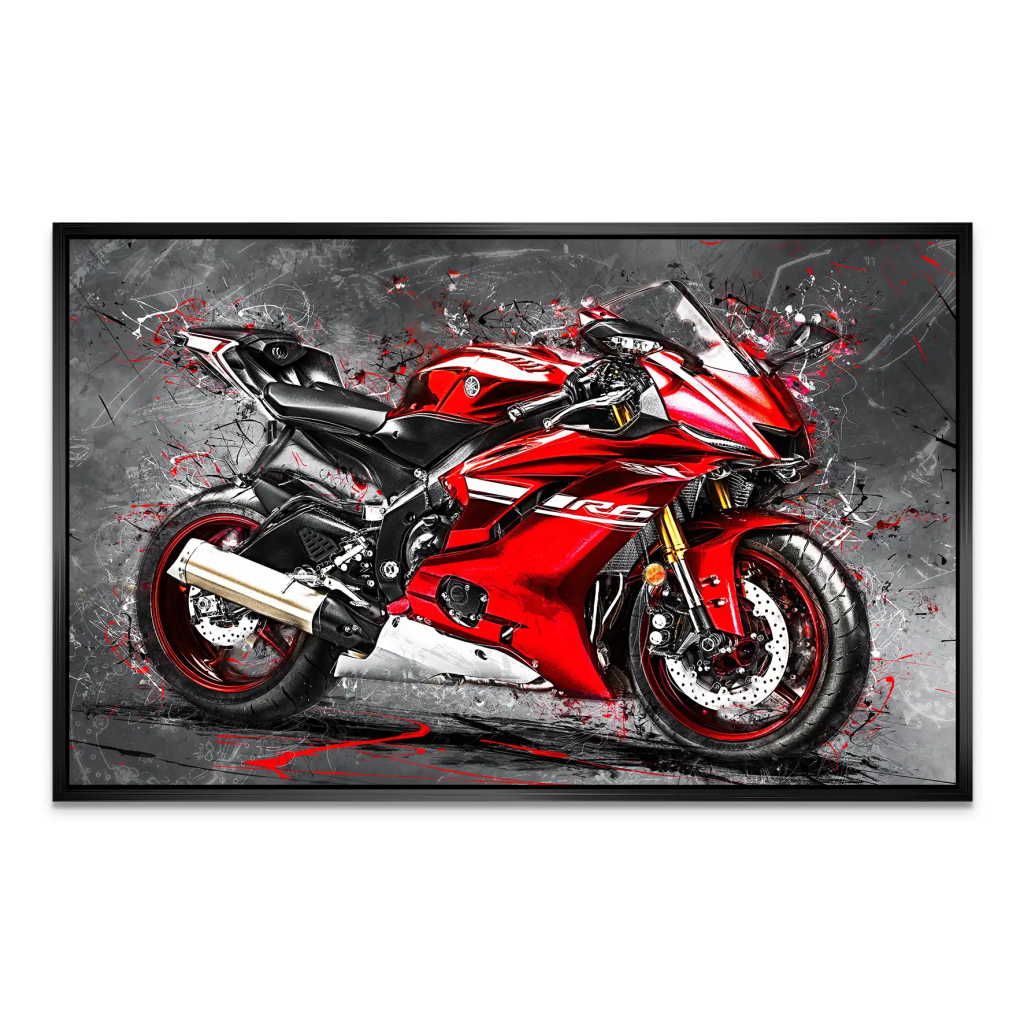 Yamaha R6 Abstrakt Rot AluDibond Bild INGALERIE