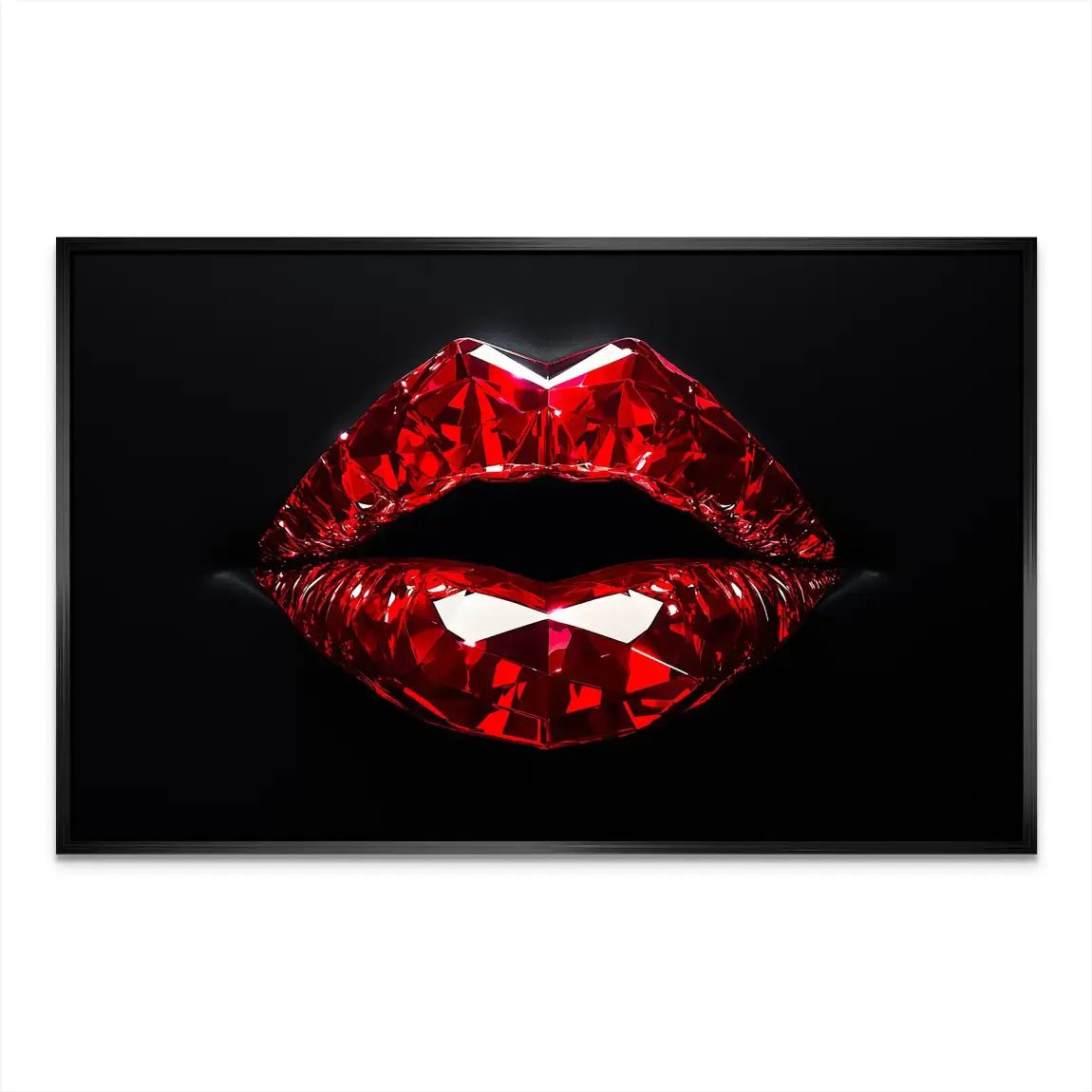 Red Glas Lips AluDibond Bild INGALERIE