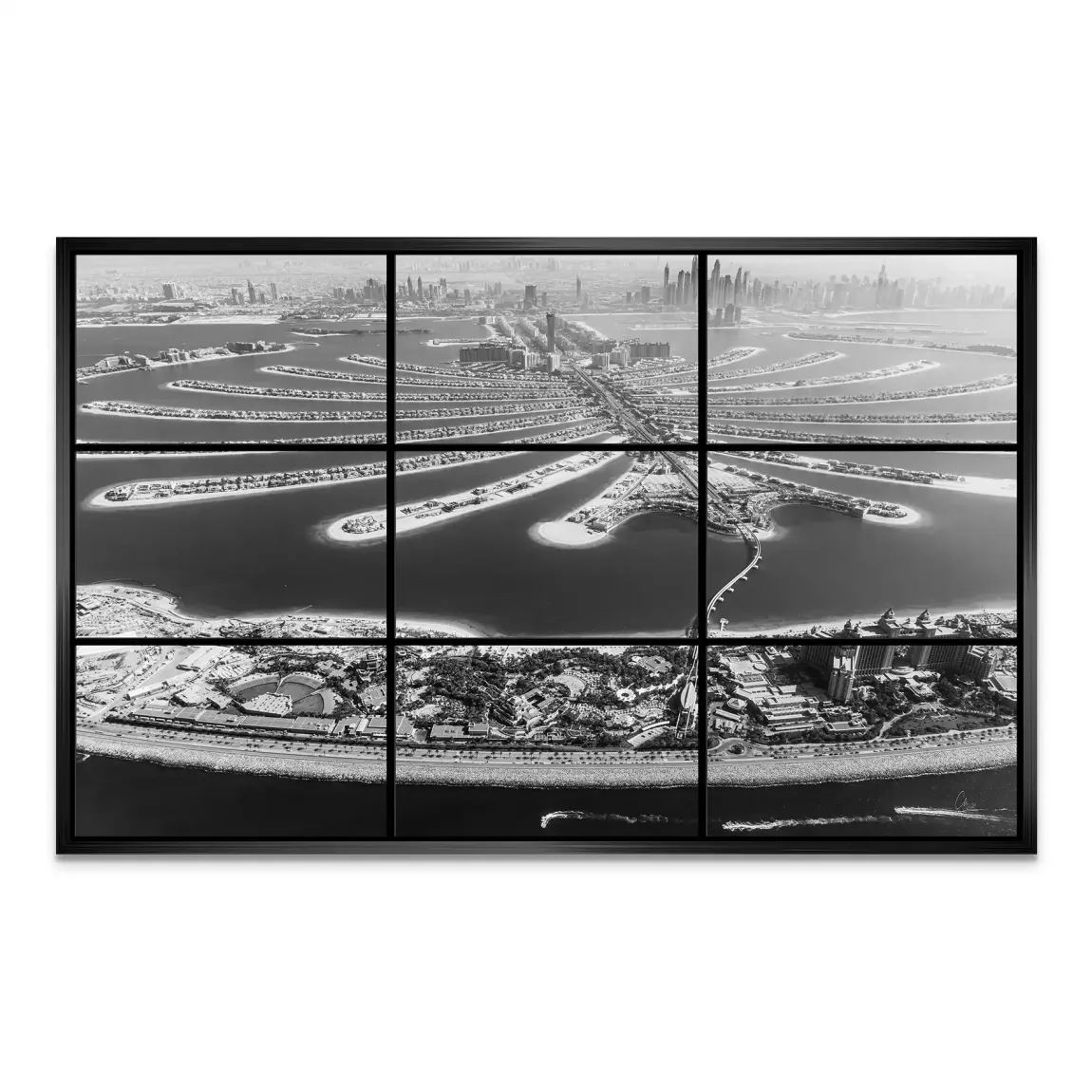 Palm View Dubai Noir AluDibond Bild