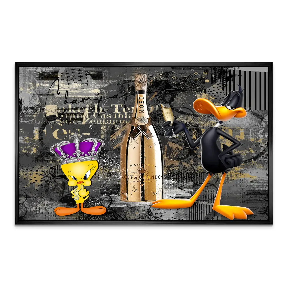 Tweety Duffy Champagner AluDibond Wandbild