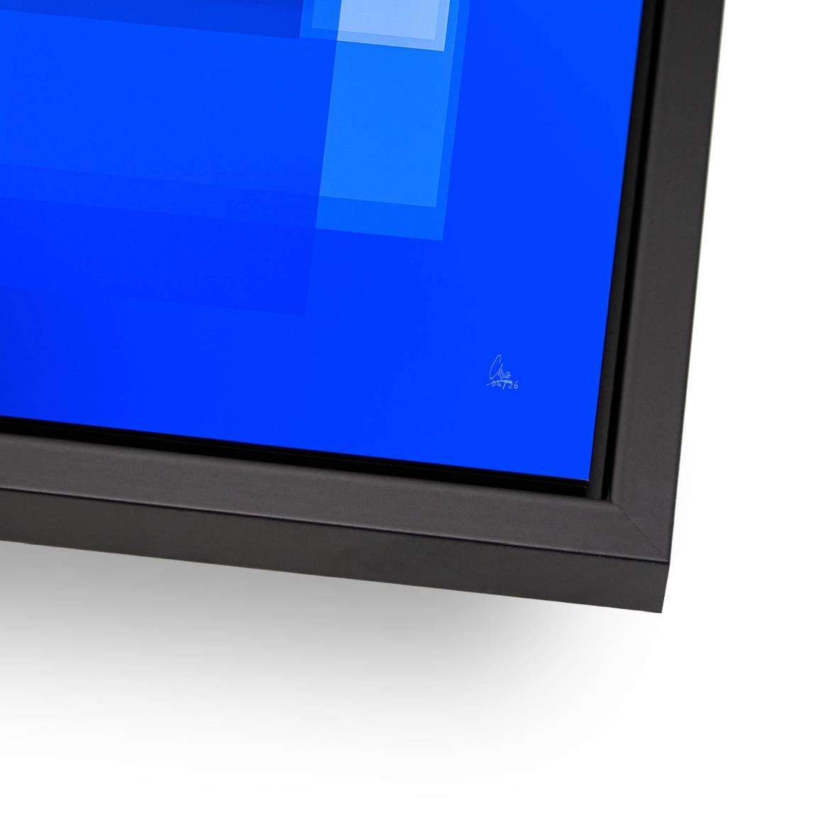 Kobaltblaue Geometrie Alu Dibond Wandbild
