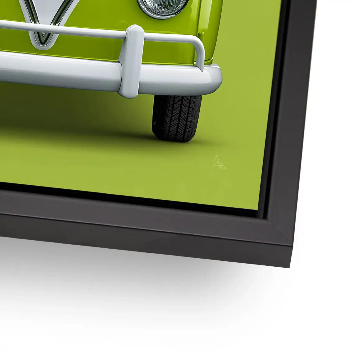 Green VW Bulli Alu Dibond Wandbild