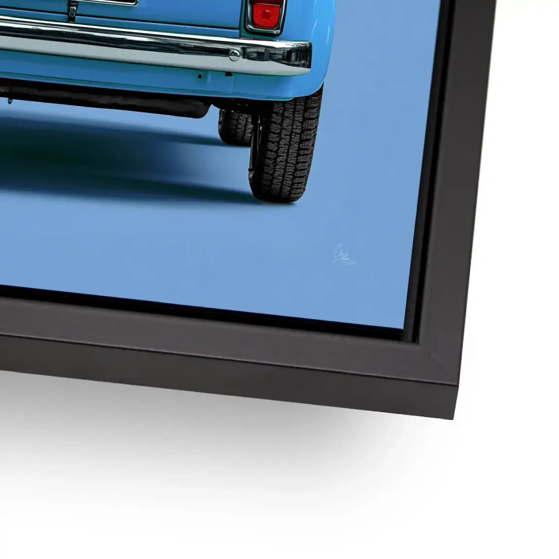 Fiat 500 Azzurro Alu Dibond Wandbild