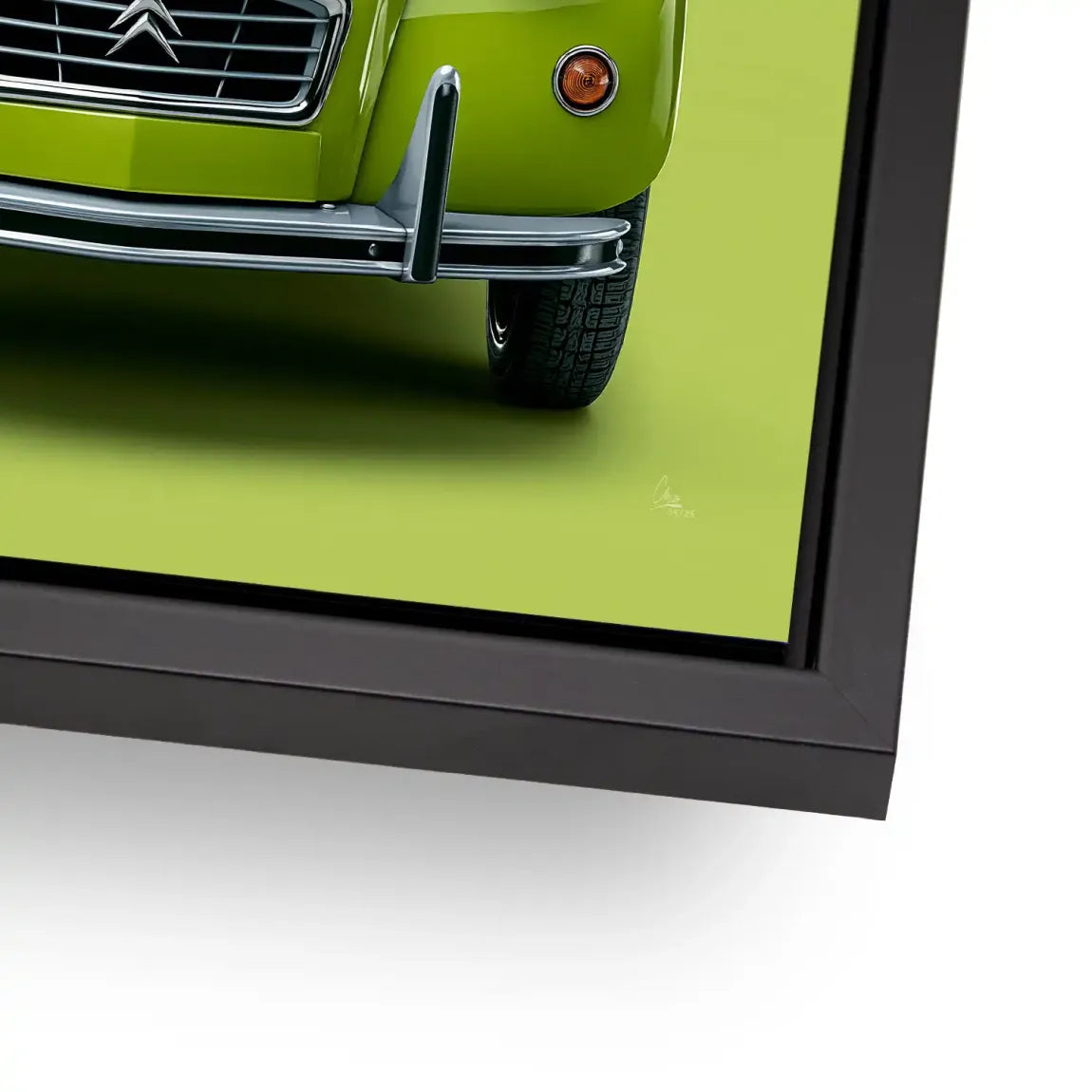 Green Citroen 2CV Alu Dibond Wandbild