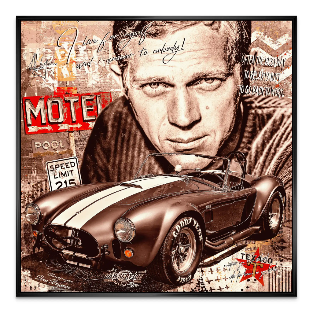 Steve AC Cobra Retro Pop Art AluDibond Bild INGALERIE