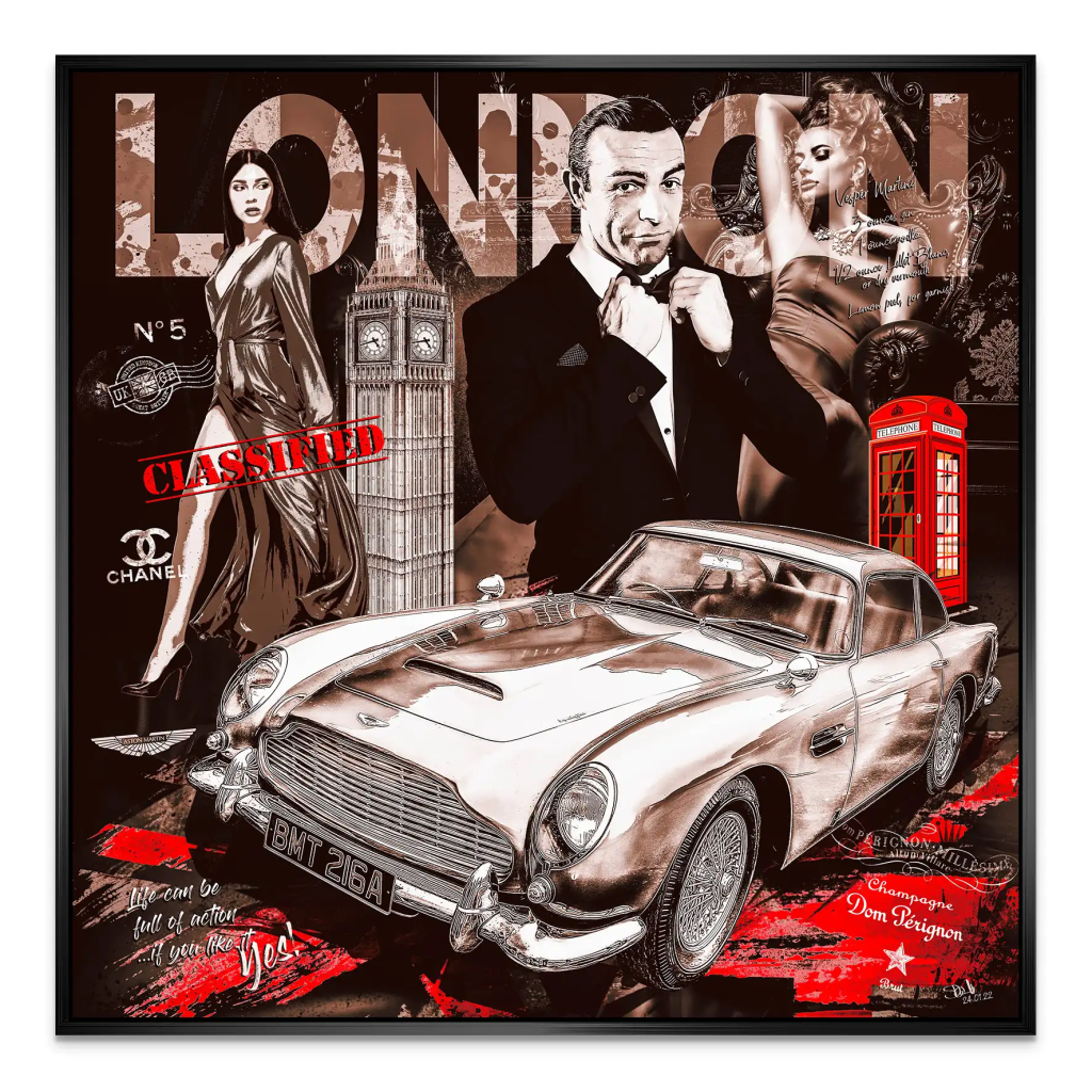 James Bond Vintage Connery Style AluDibond Bild INGALERIE