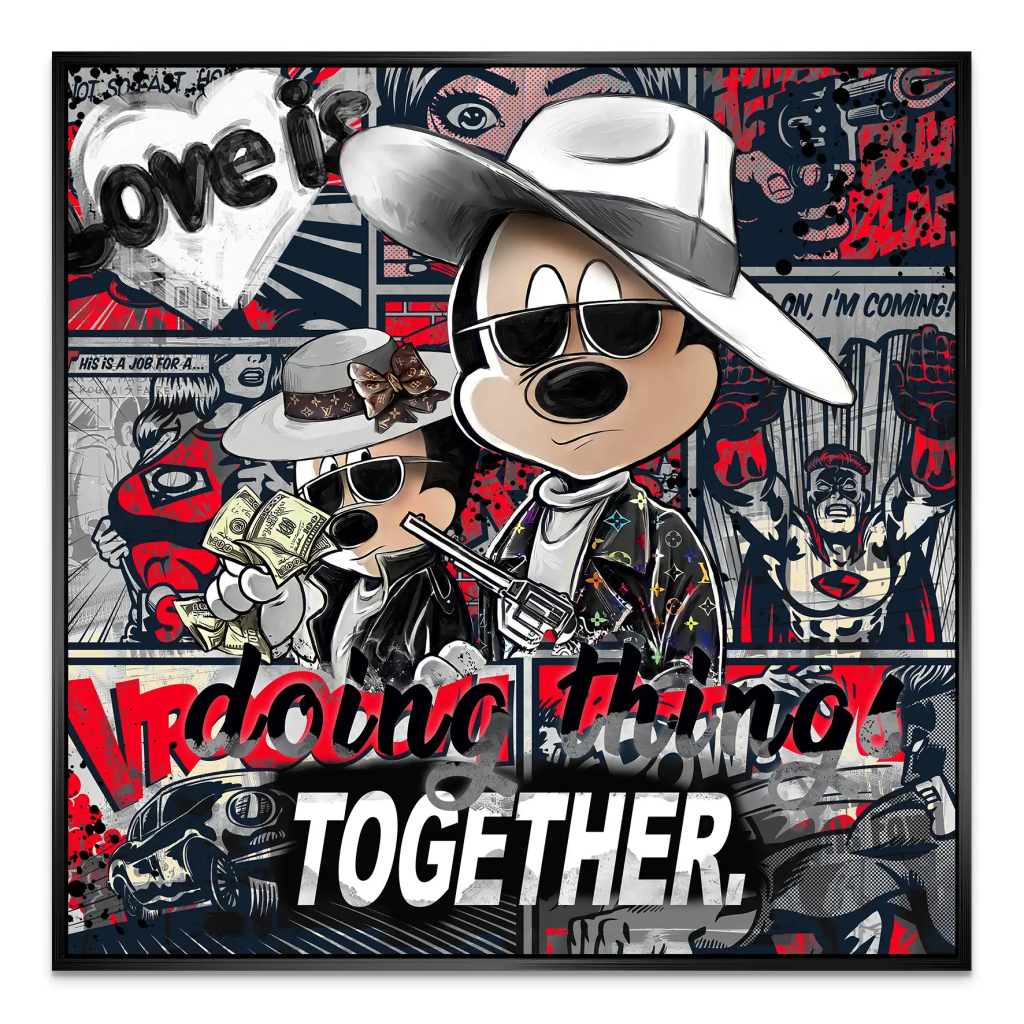 Micky & Minnie Gangster Style AluDibond Bild INGALERIE