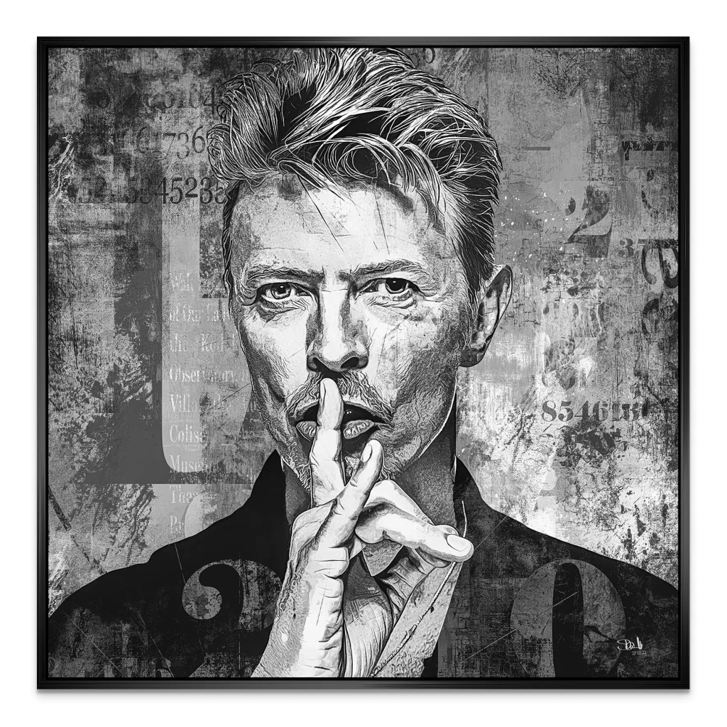 David Bowie Abstrakt Black Style AluDibond Bild INGALERIE