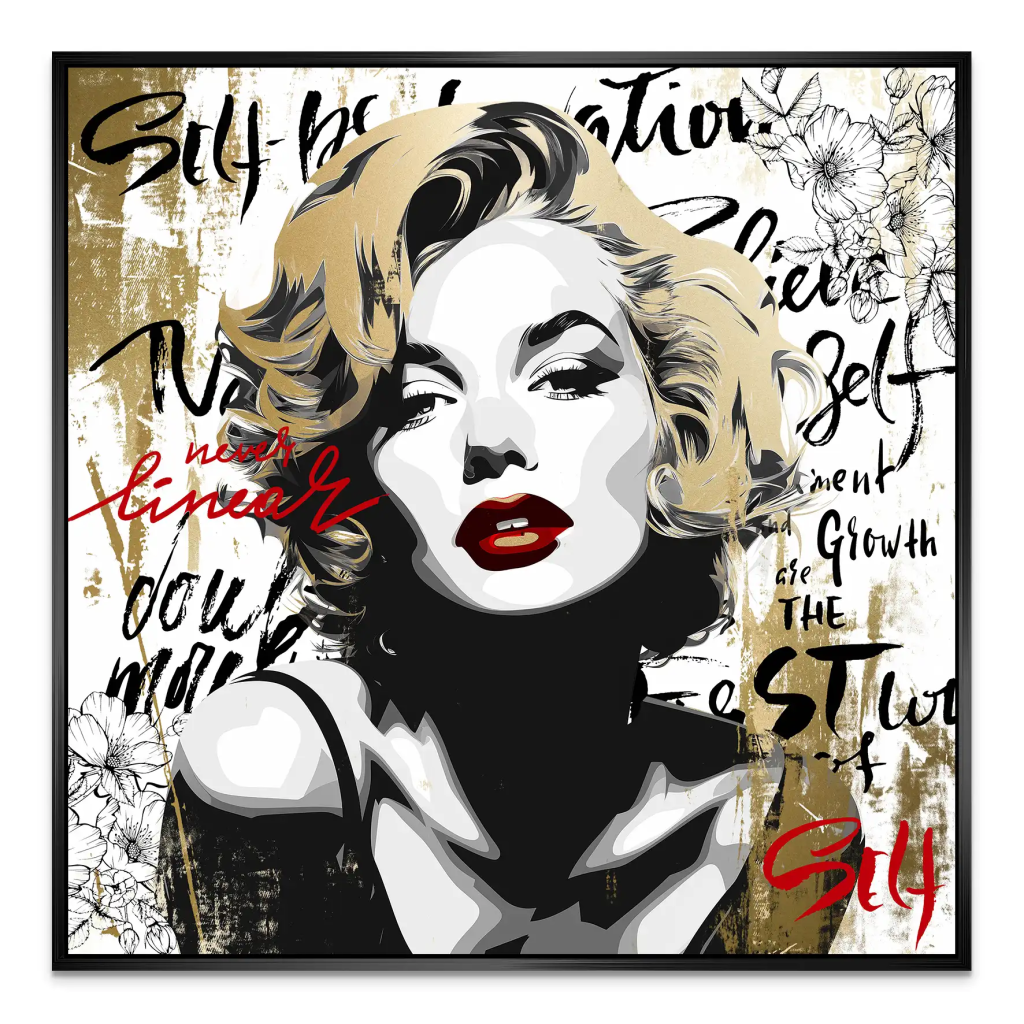 Marilyn Monroe Never Linear AluDibond Bild INGALERIE