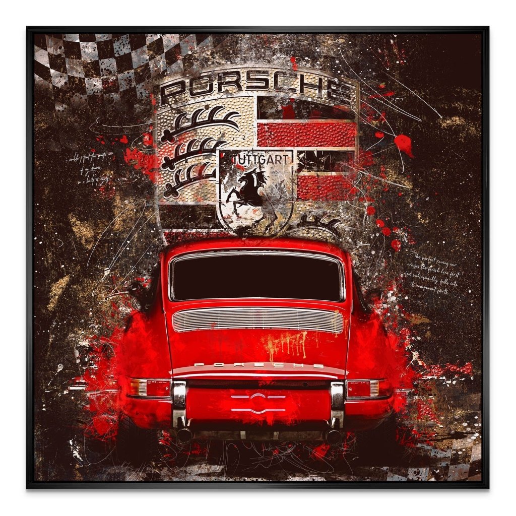 Porsche 911 Retro Abstrakt AluDibond Bild INGALERIE