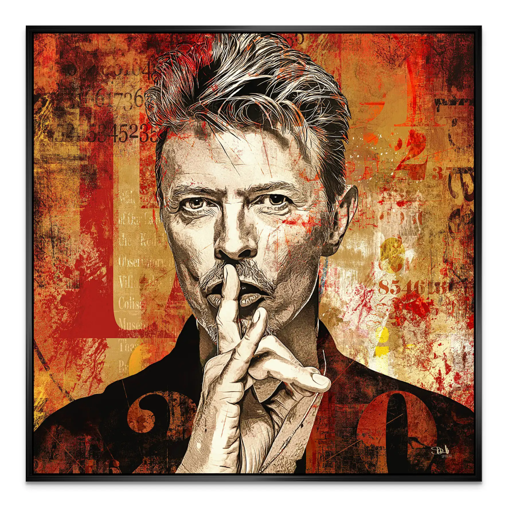 David Bowie Abstrakt Red Style AluDibond Bild INGALERIE