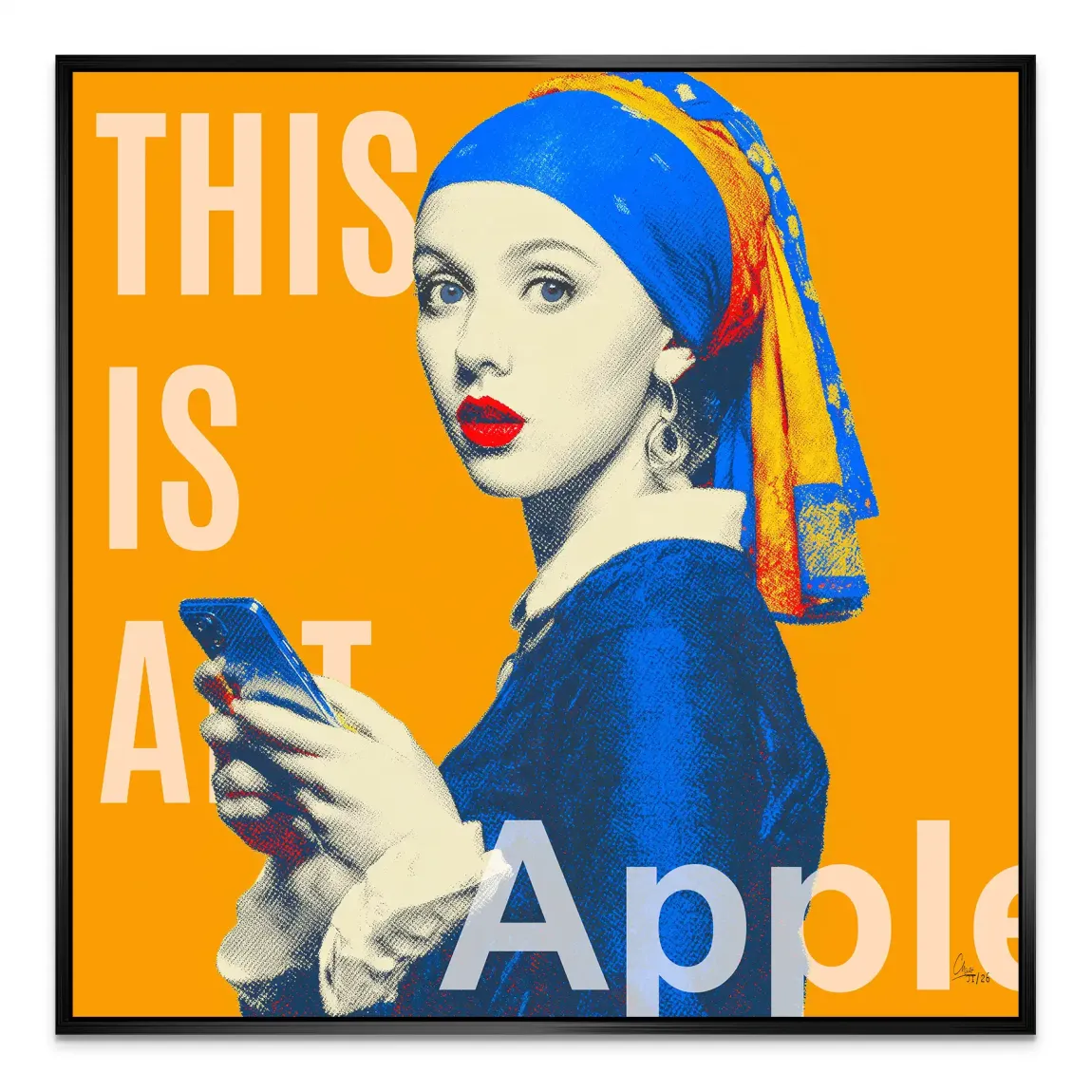 Perlenmädchen Pop Art Alu Dibond Wandbild