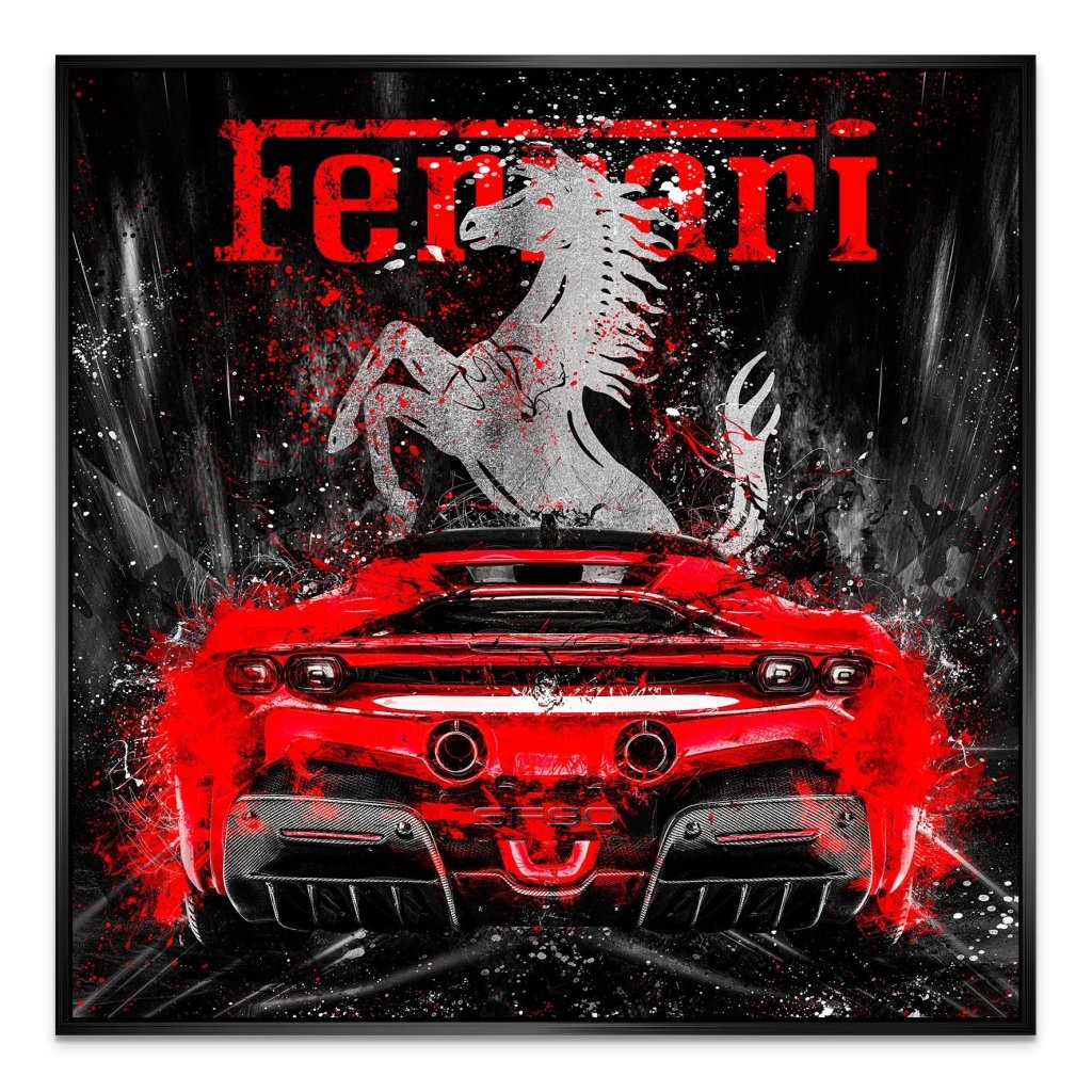 Ferrari SF90 Abstrakt AluDibond Bild INGALERIE