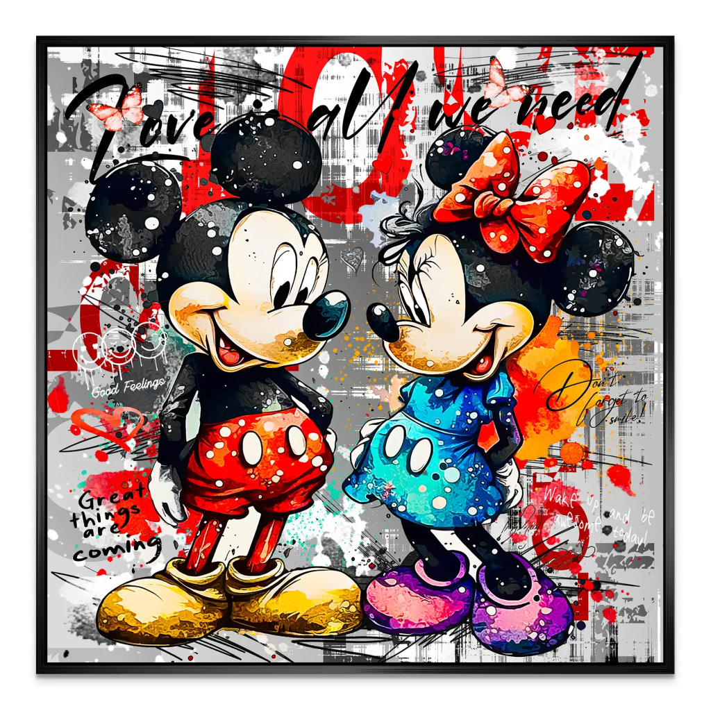 Micky Minnie Love AluDibond Bild INGALERIE