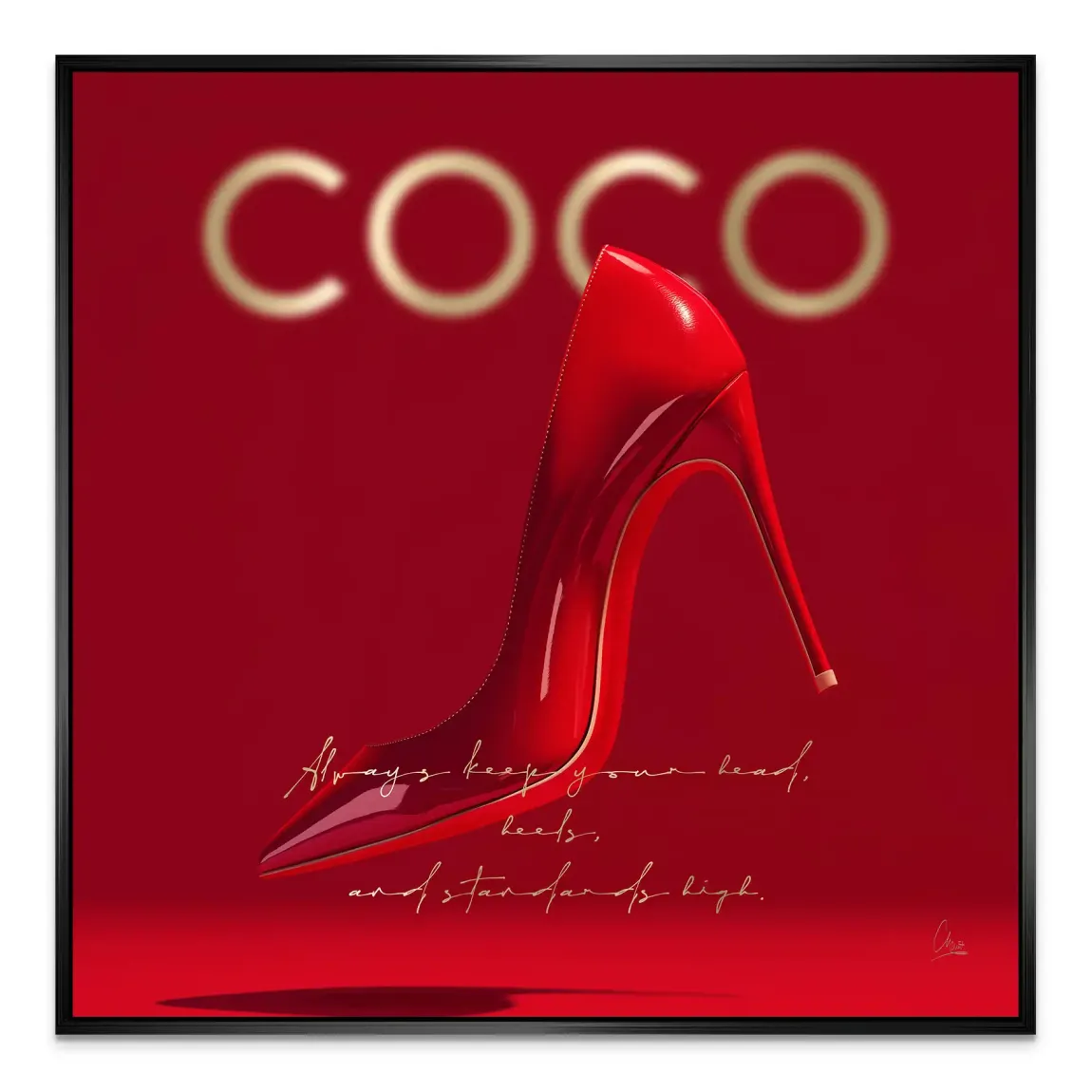 Red Coco Heels Alu Dibond Bild