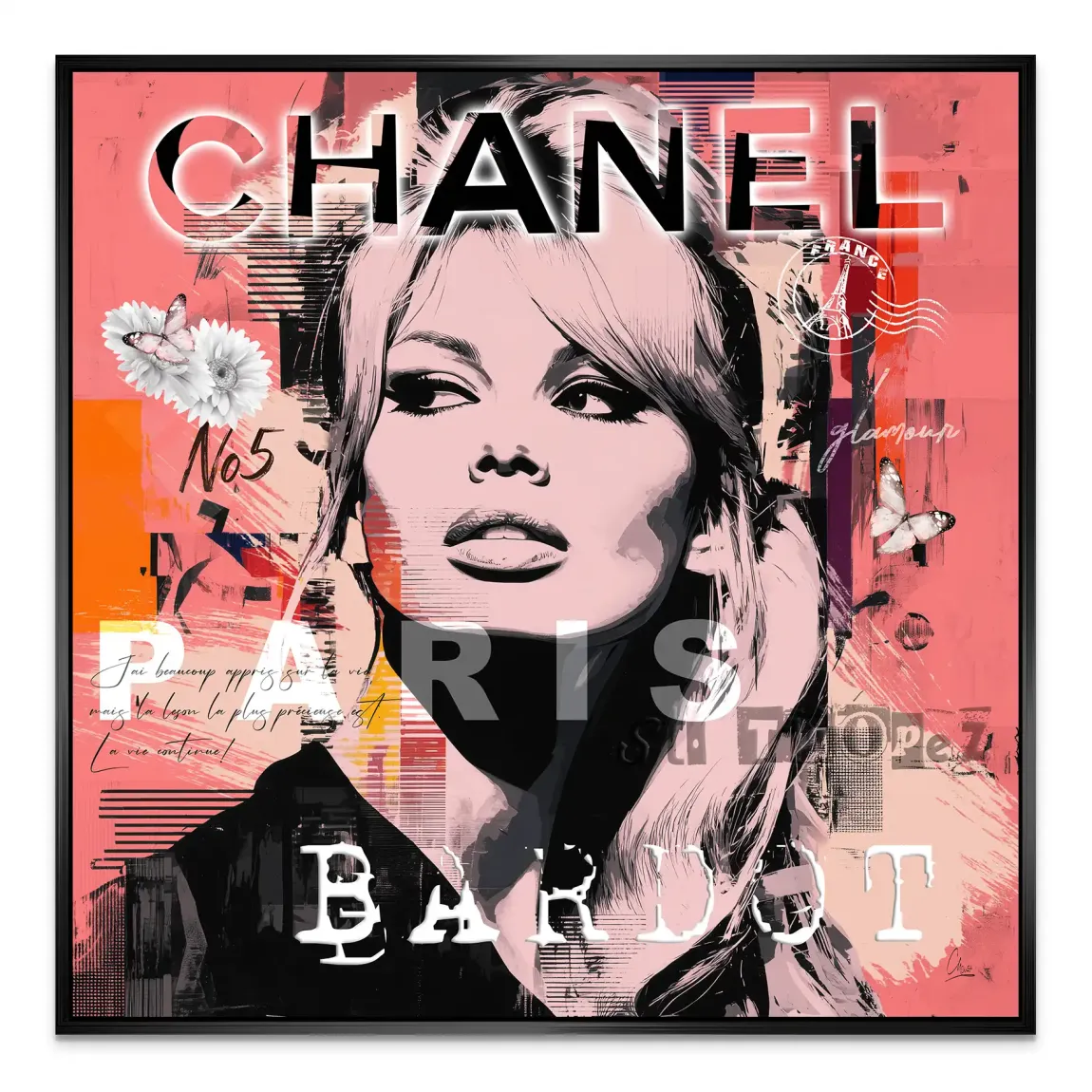 Bardot Chanel Art Alu Dibond Wandbild